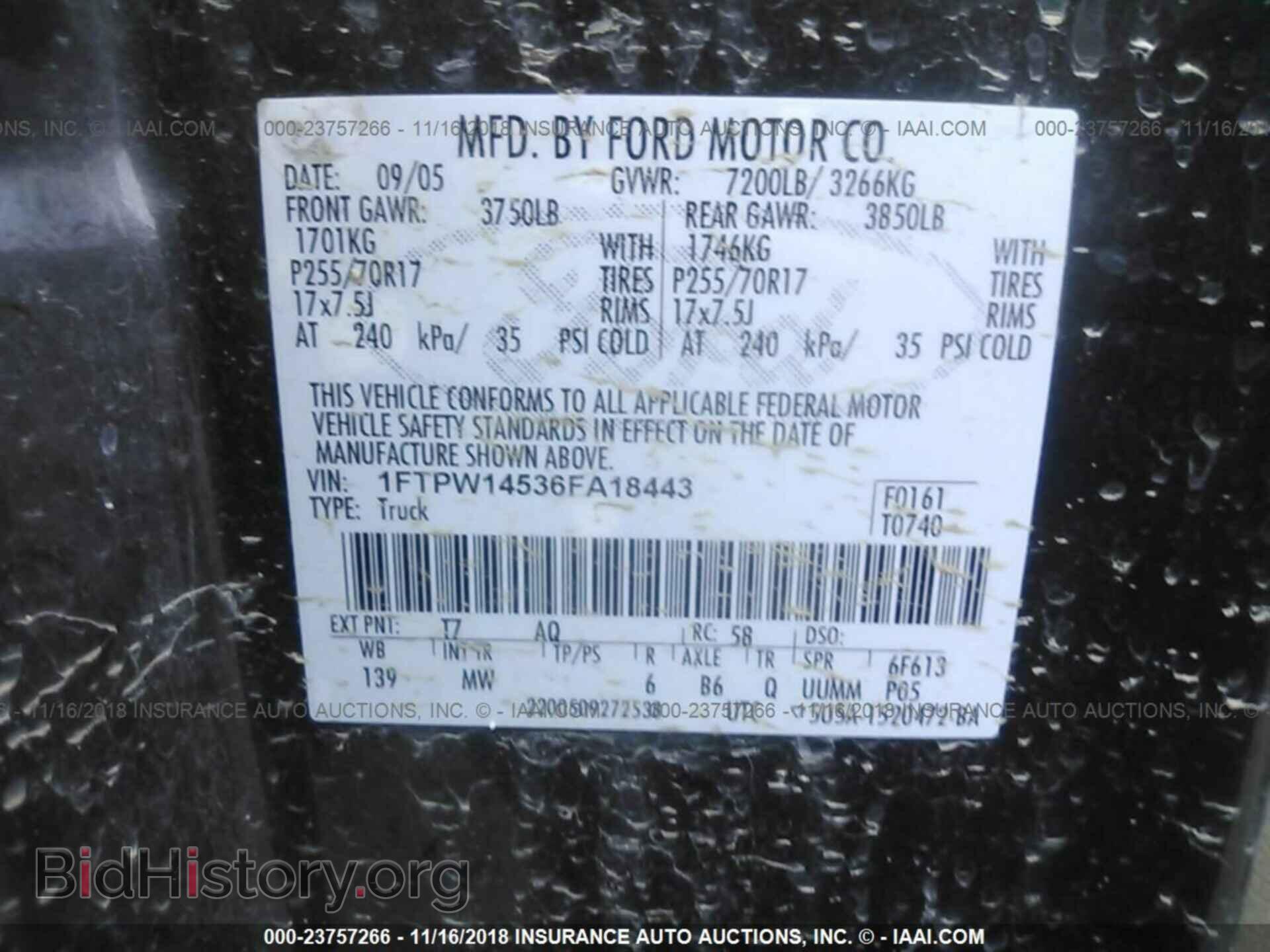 2006 FORD F150 - VIN: 1FTPW14536FA18443 - Фото 9