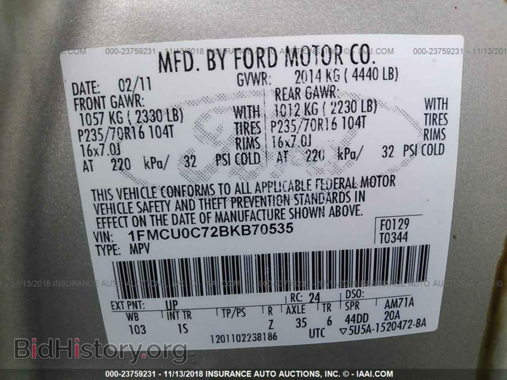 2011 Ford Escape - VIN: 1FMCU0C72BKB70535 - Photo 9