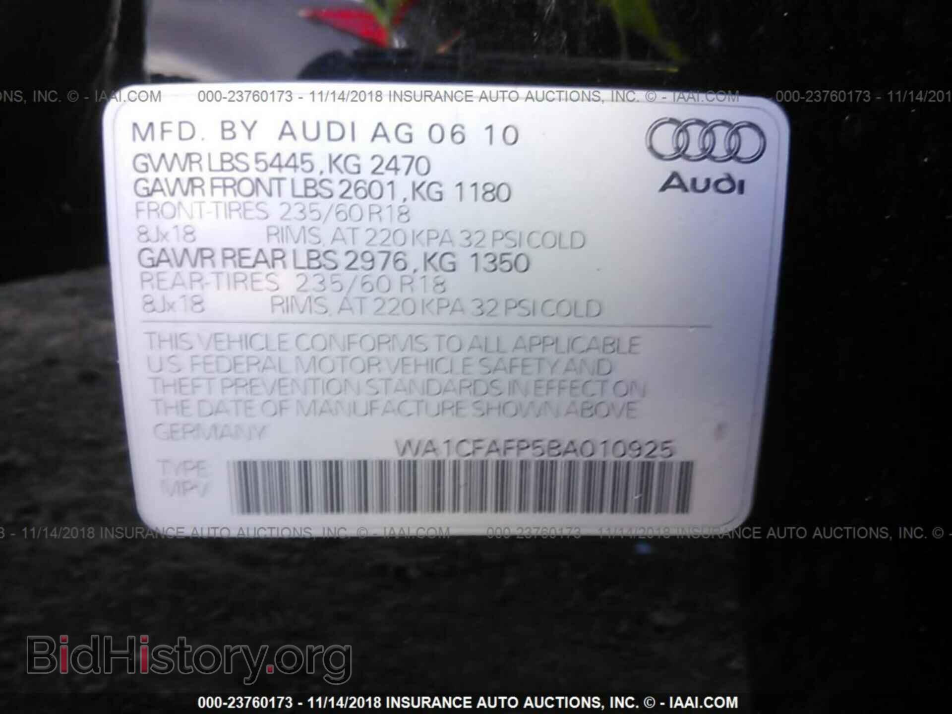 2011 Audi Q5 - VIN: WA1CFAFP5BA010925 - Photo 9