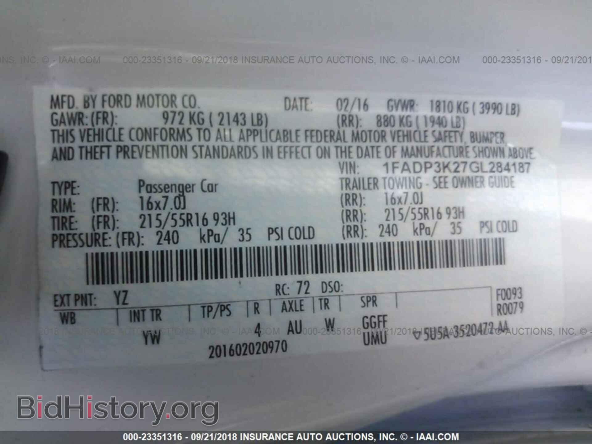 2016 FORD FOCUS - VIN: 1FADP3K27GL284187 - Фото 9