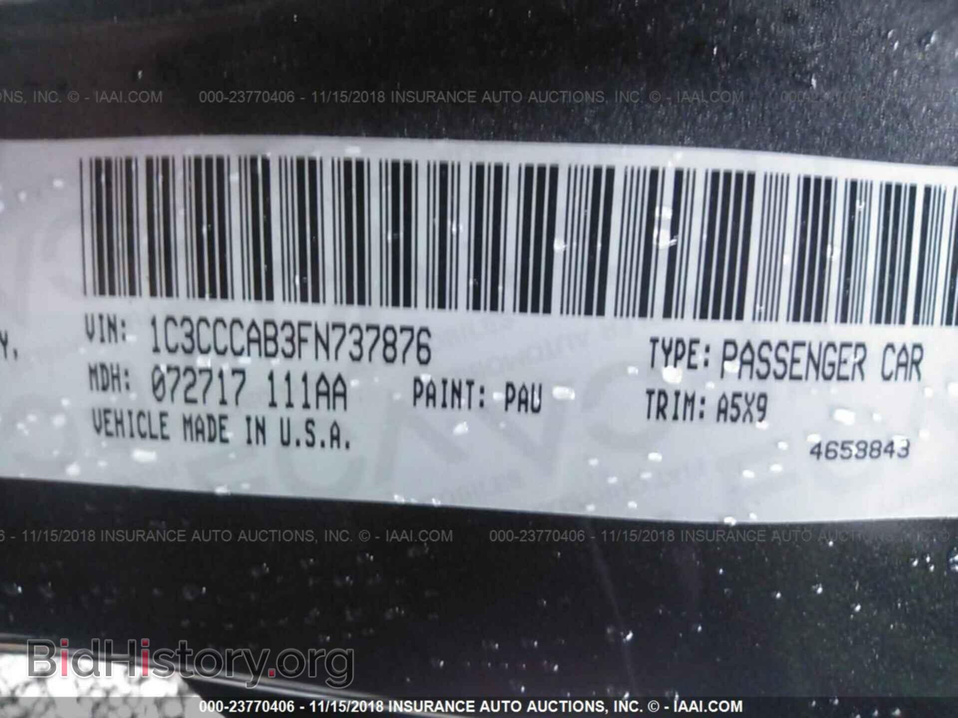 2015 CHRYSLER 200 - VIN: 1C3CCCAB3FN737876 - Фото 9