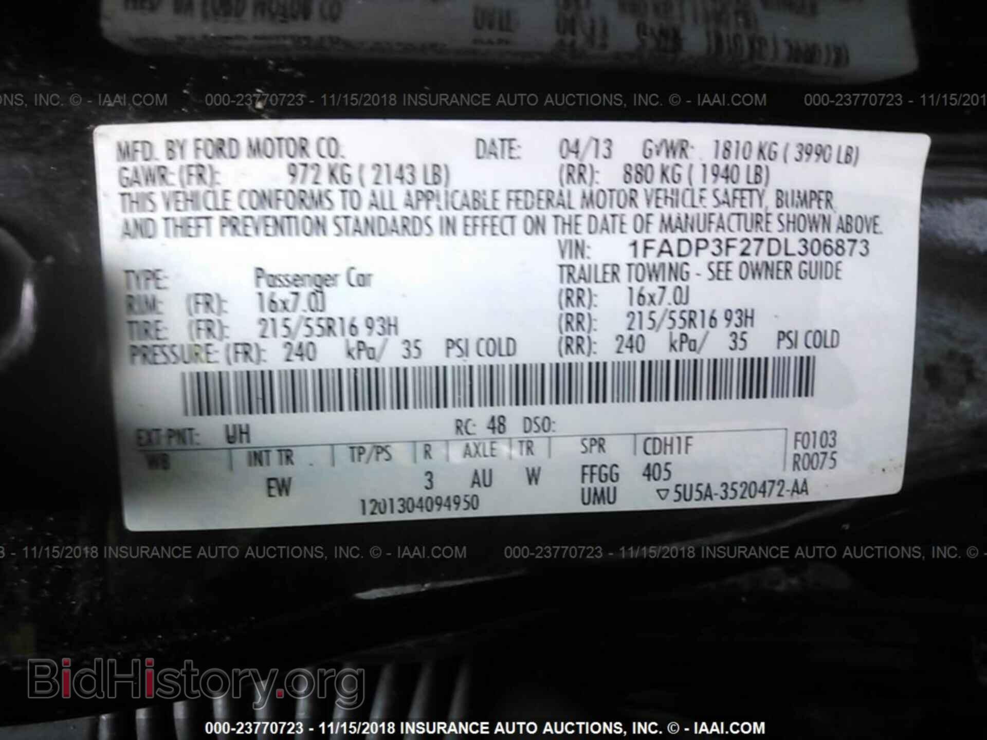 2013 FORD FOCUS - VIN: 1FADP3F27DL306873 - Photo 9