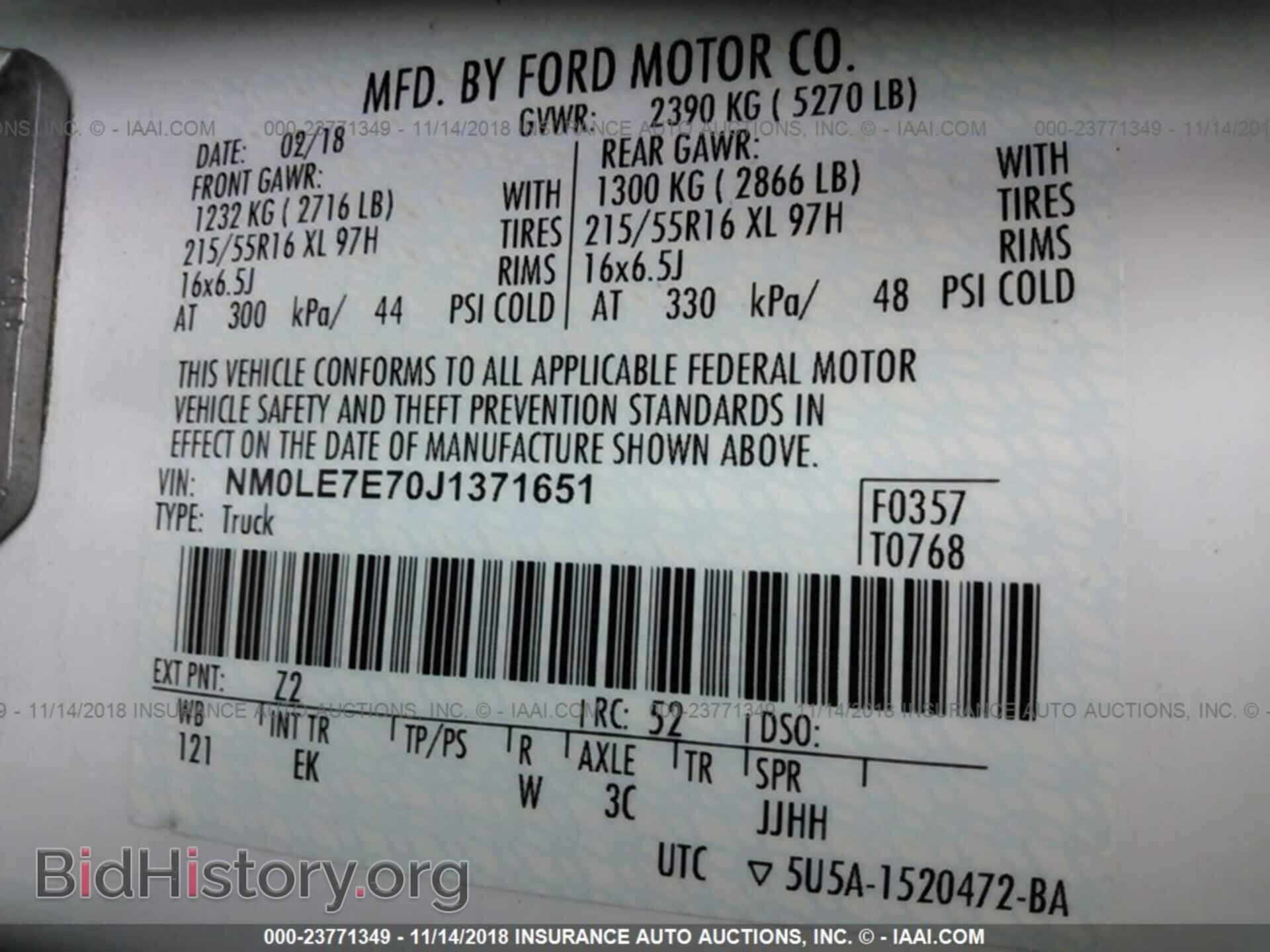 2018 Ford Transit - VIN: NM0LE7E70J1371651 - Фото 9