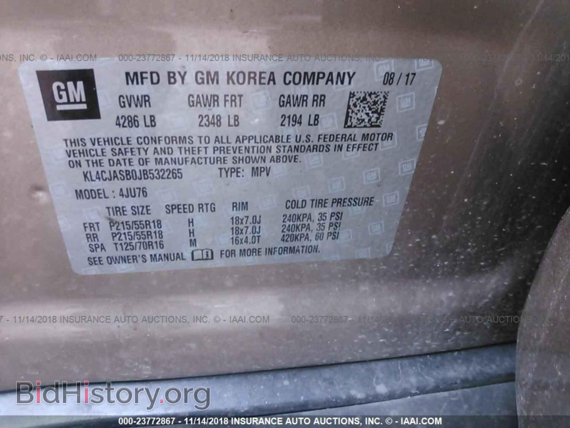 2018 BUICK ENCORE - VIN: KL4CJASB0JB532265 - Photo 9