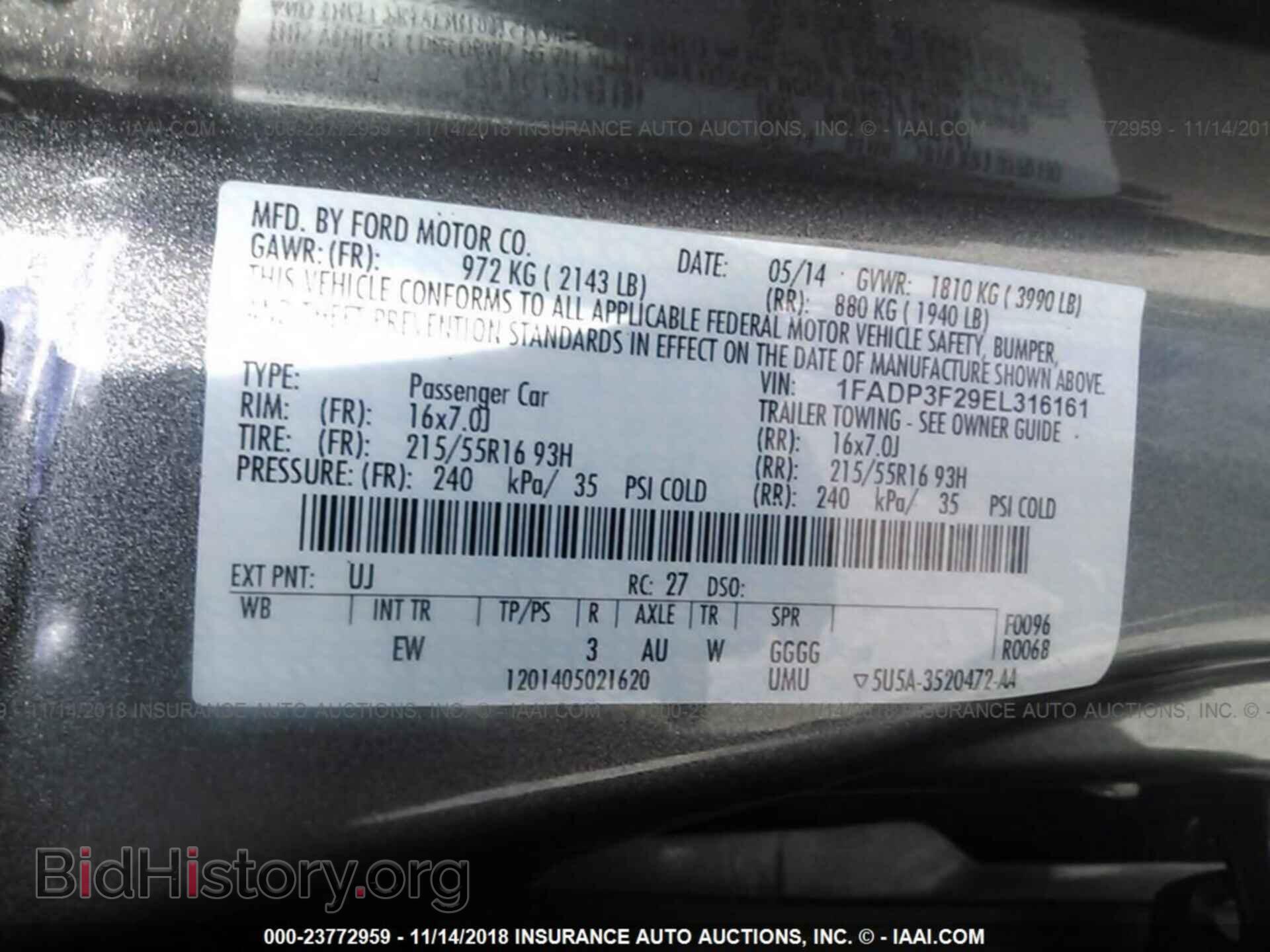 2014 FORD FOCUS - VIN: 1FADP3F29EL316161 - Фото 9