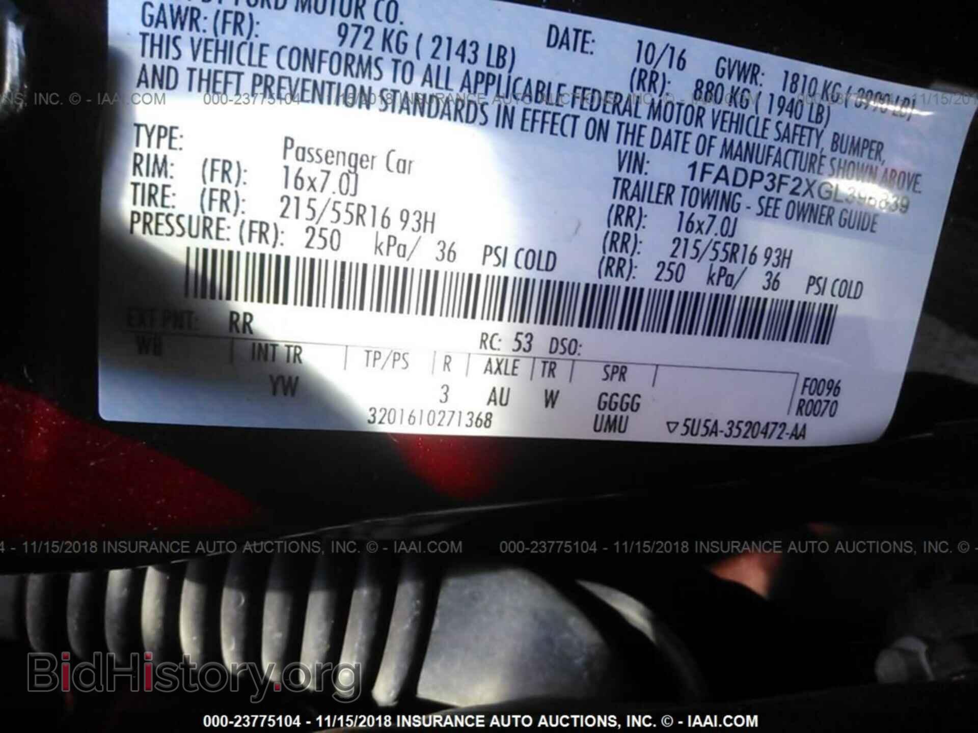 2016 FORD FOCUS - VIN: 1FADP3F2XGL398839 - Фото 9