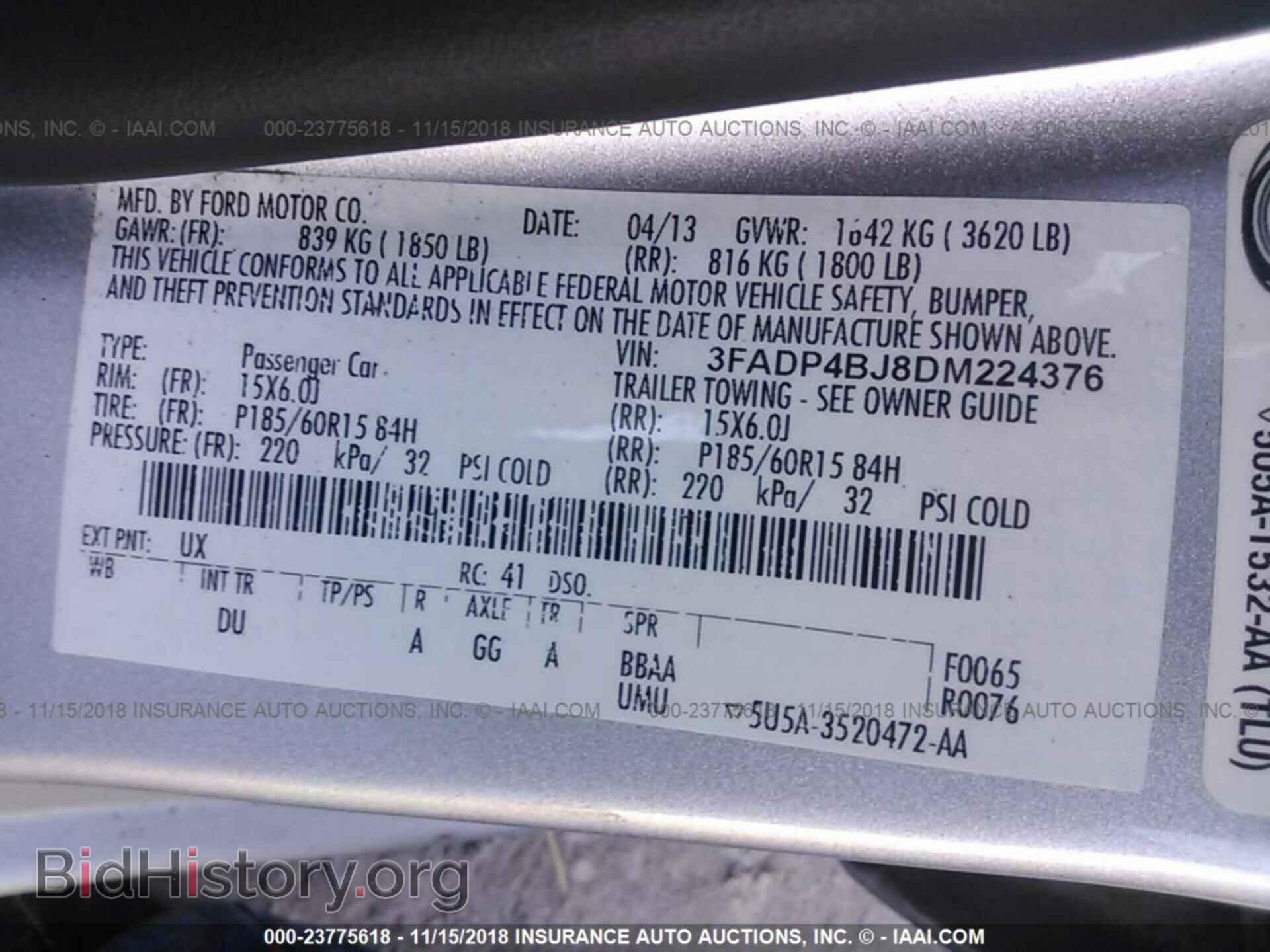 2013 Ford Fiesta - VIN: 3FADP4BJ8DM224376 - Фото 9
