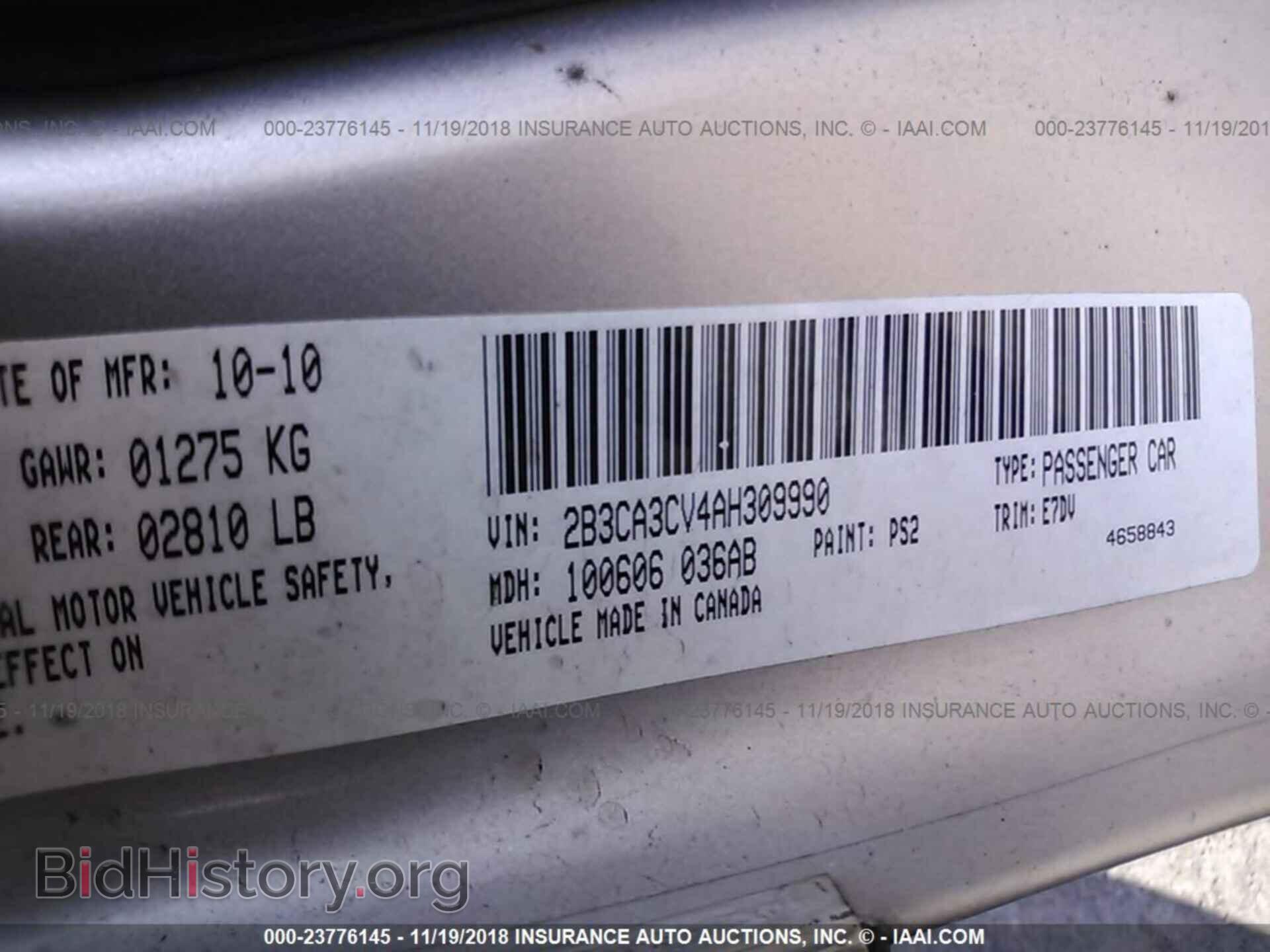 2010 DODGE CHARGER - VIN: 2B3CA3CV4AH309990 - Фото 9