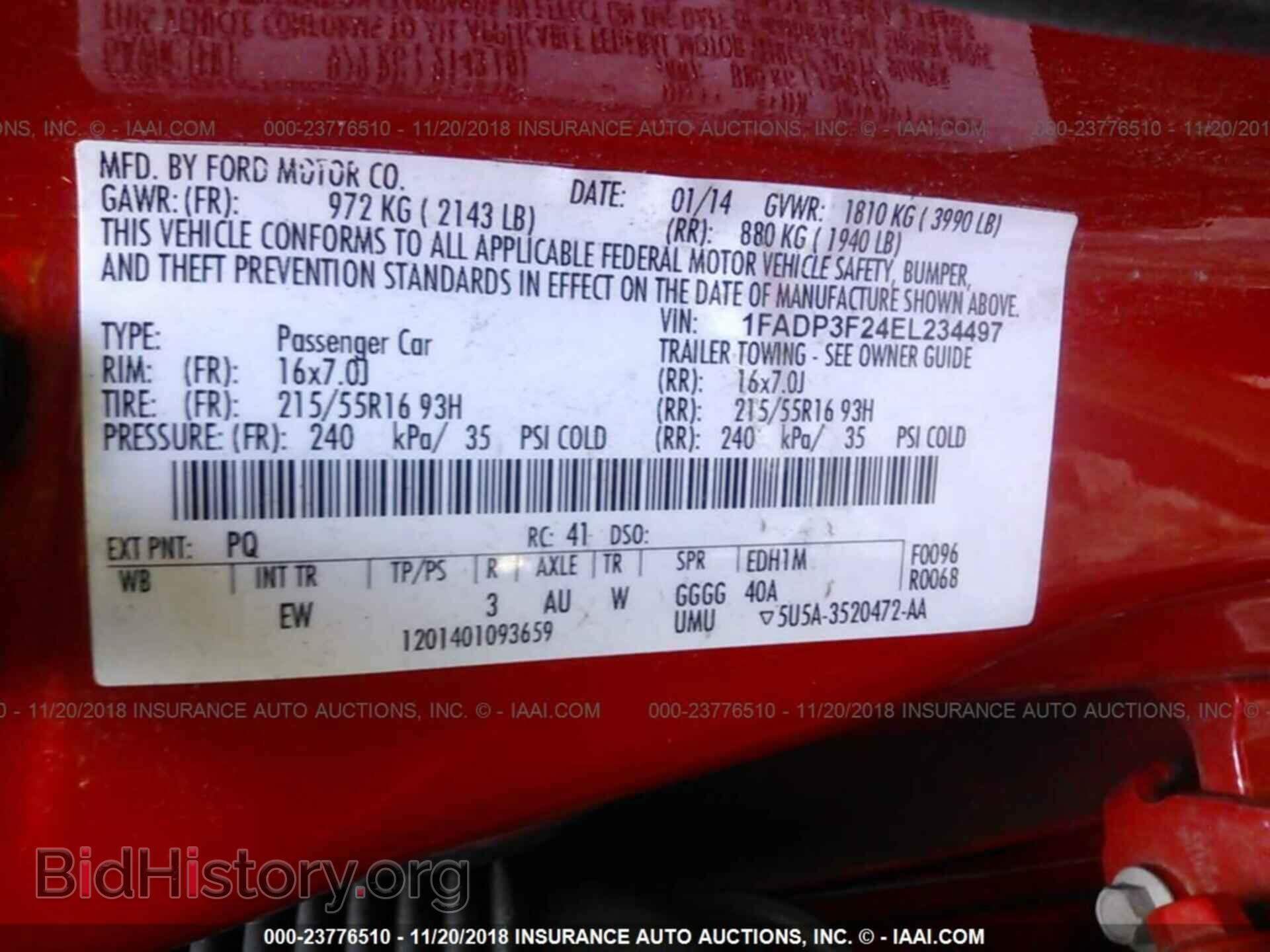2014 FORD FOCUS - VIN: 1FADP3F24EL234497 - Фото 9