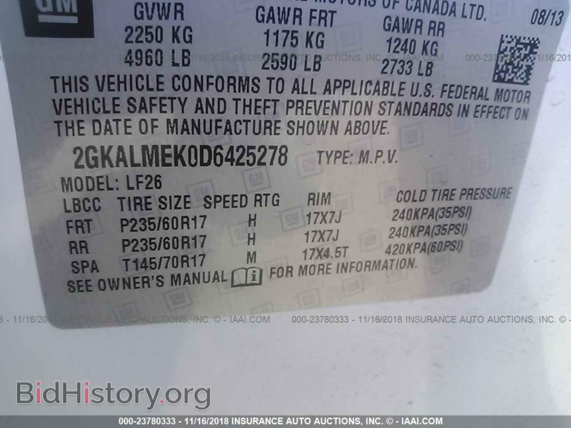 2013 Gmc Terrain - VIN: 2GKALMEK0D6425278 - Photo 9