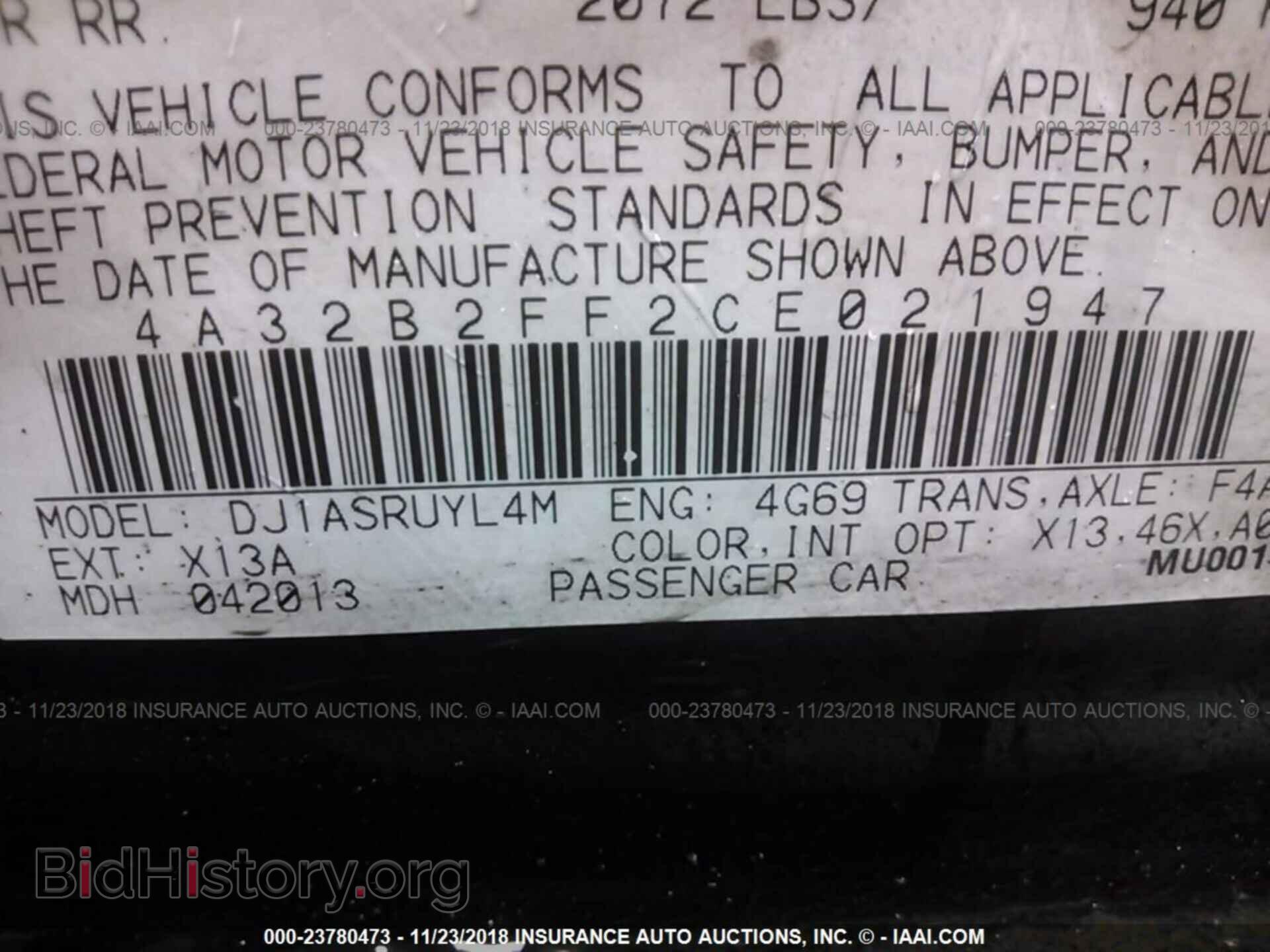 2012 MITSUBISHI GALANT - VIN: 4A32B2FF2CE021947 - Photo 9