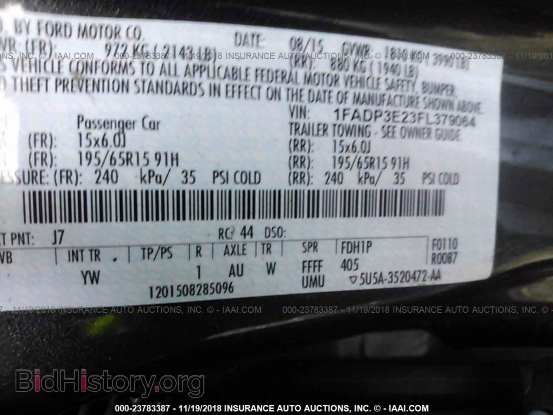 2015 FORD FOCUS - VIN: 1FADP3E23FL379064 - Фото 9