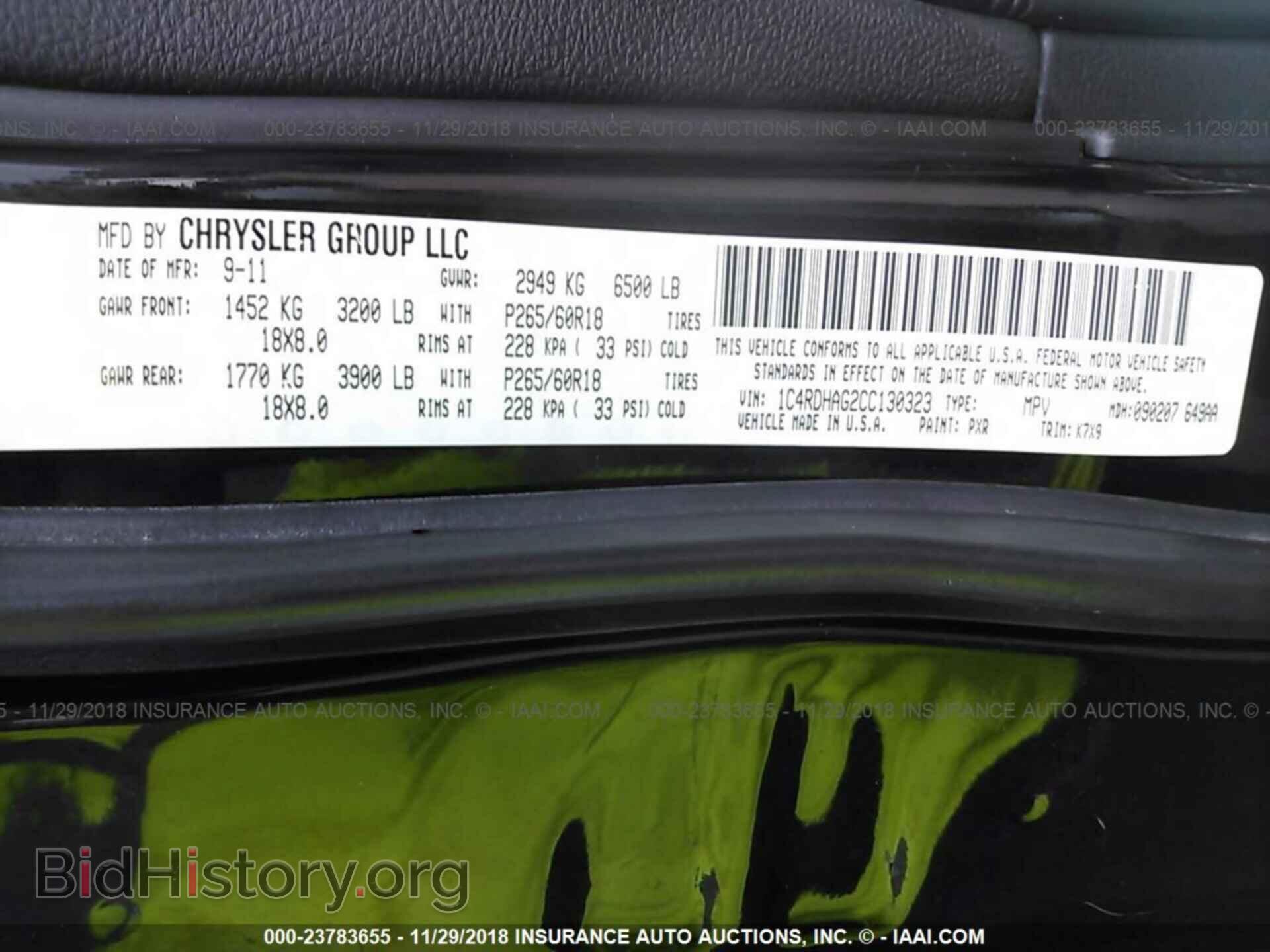 2012 DODGE DURANGO - VIN: 1C4RDHAG2CC130323 - Photo 9