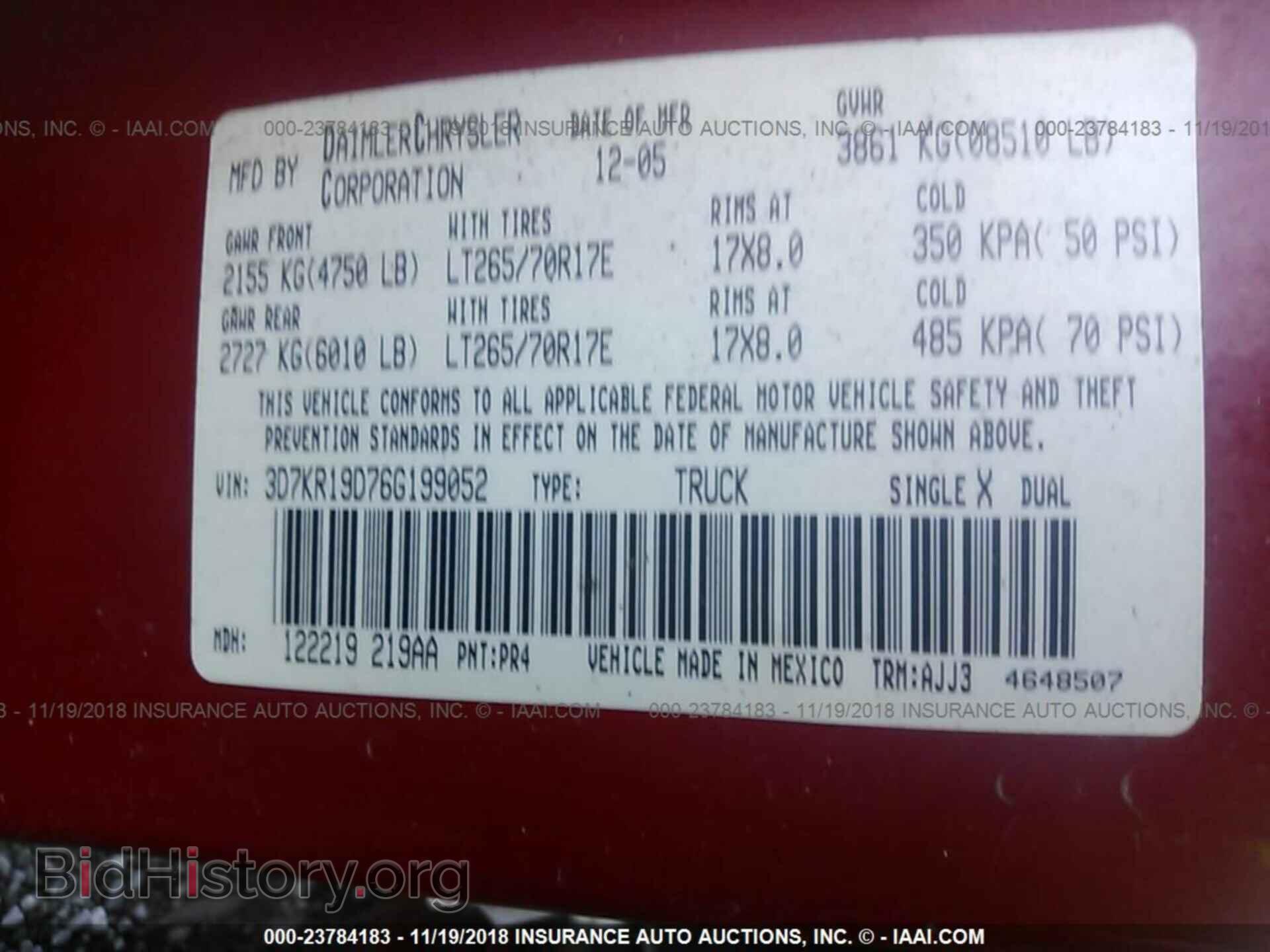 2006 DODGE RAM 1500 - VIN: 3D7KR19D76G199052 - Фото 9