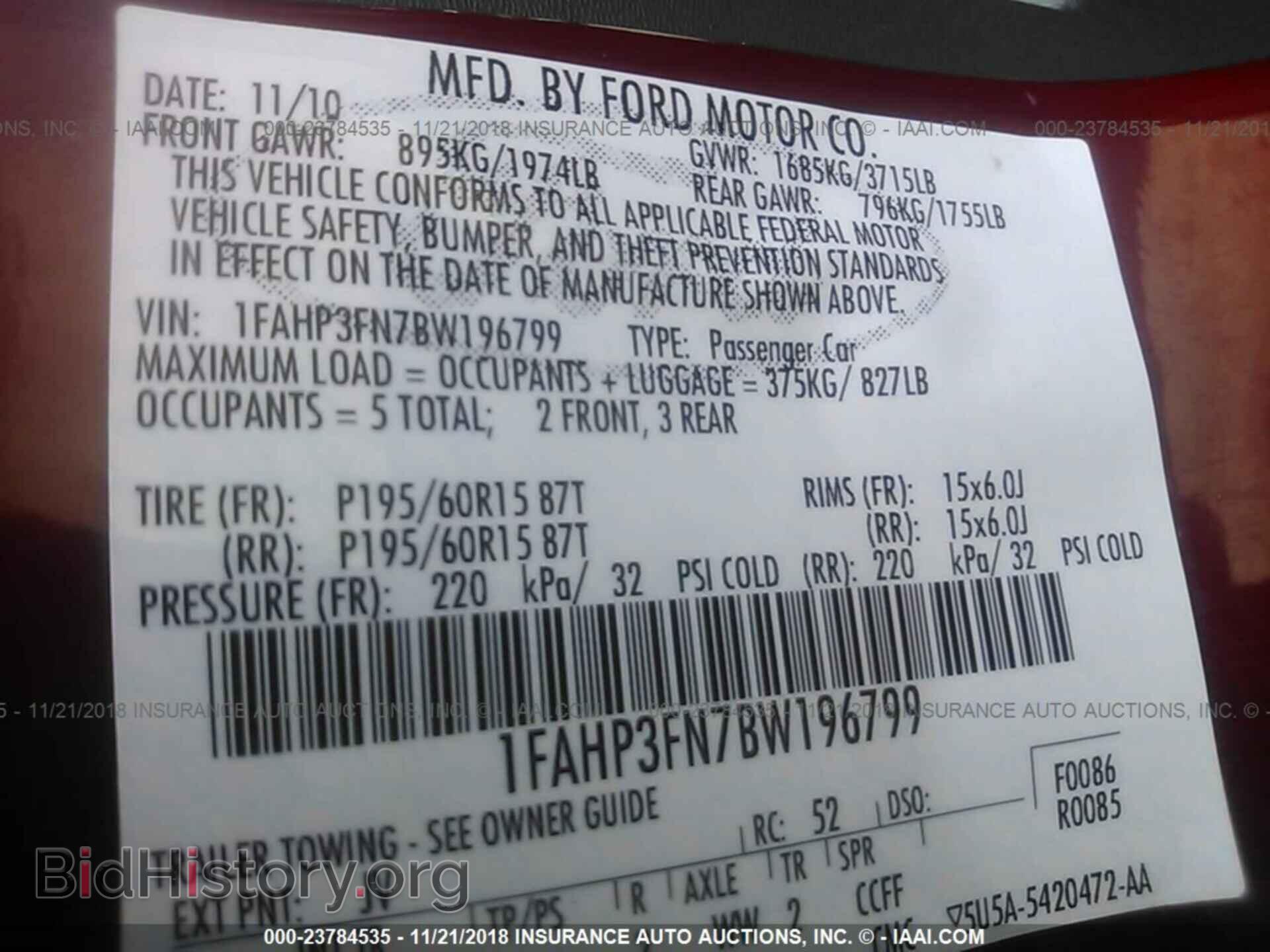 2011 Ford Focus - VIN: 1FAHP3FN7BW196799 - Фото 9