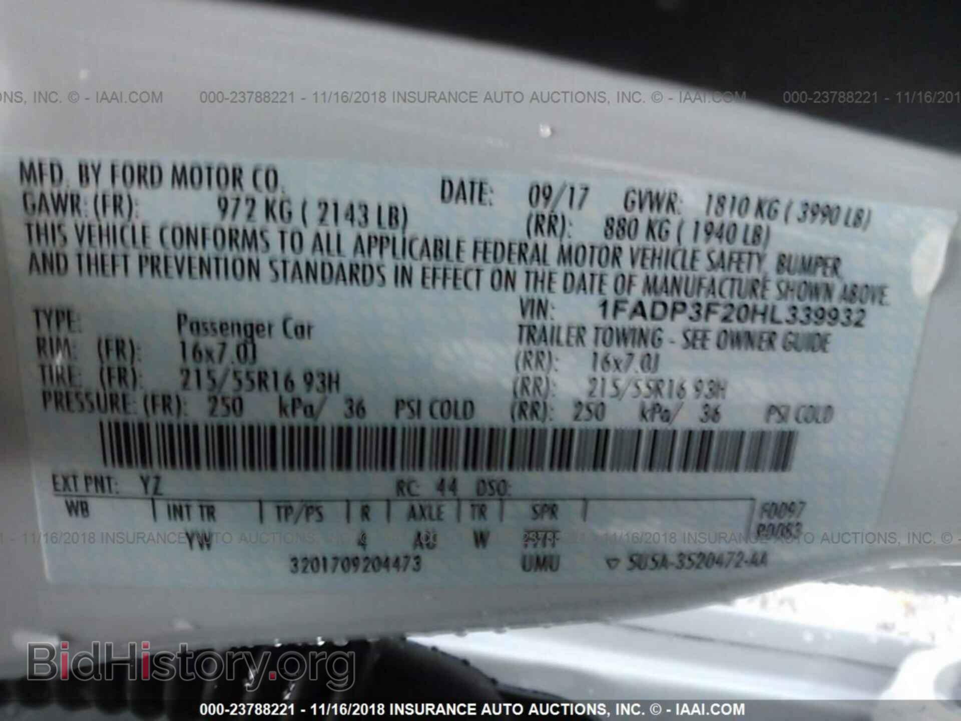 2017 FORD FOCUS - VIN: 1FADP3F20HL339932 - Photo 9