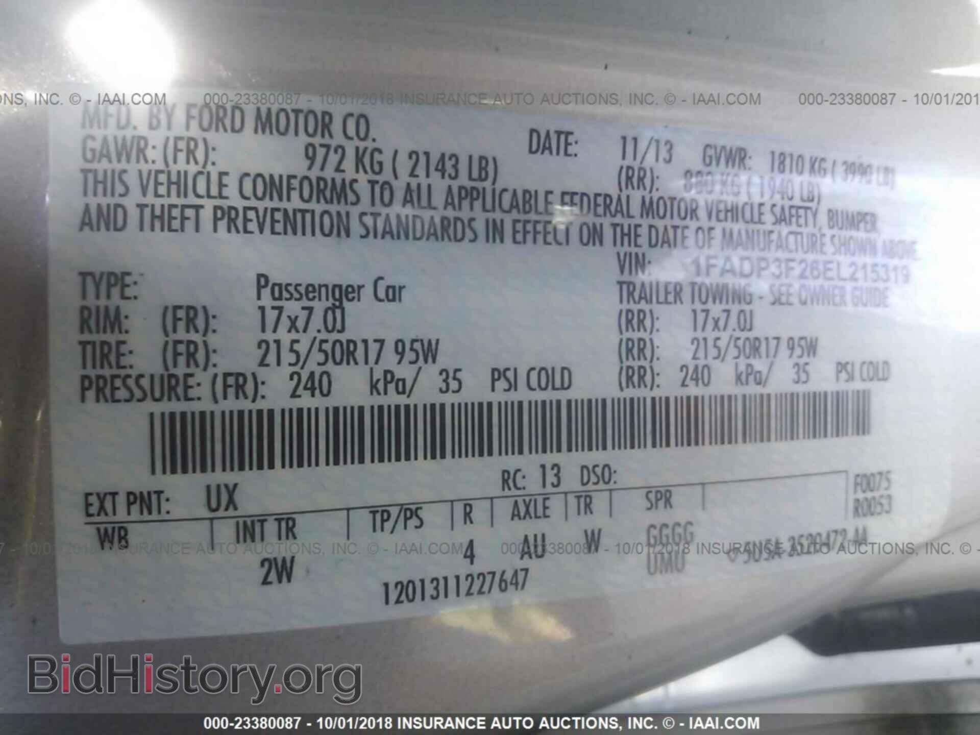 2014 FORD FOCUS - VIN: 1FADP3F26EL215319 - Photo 9