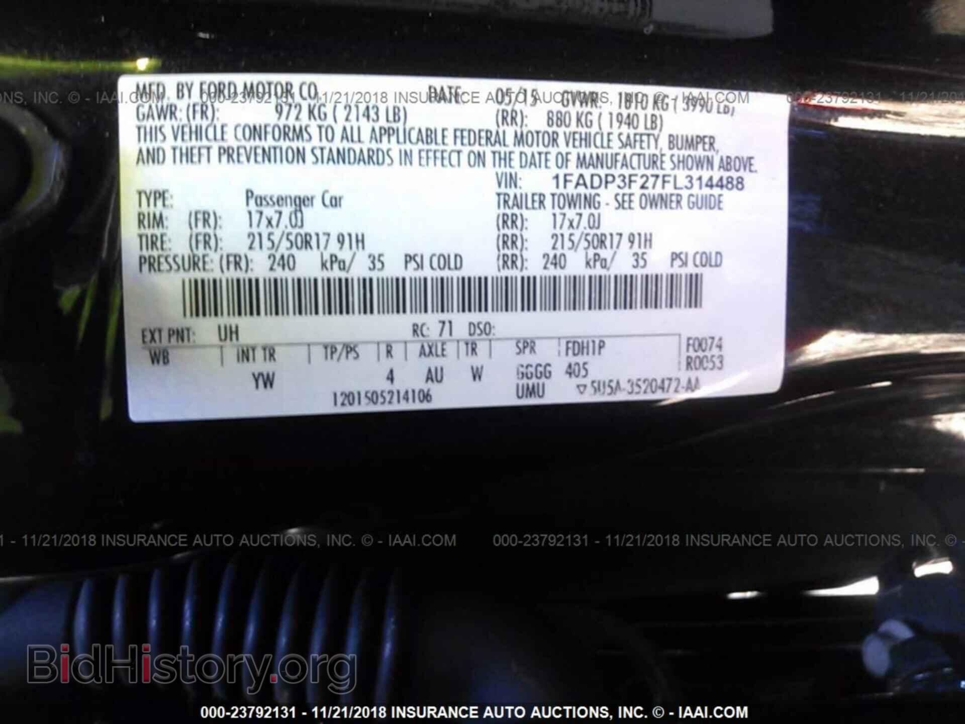 2015 FORD FOCUS - VIN: 1FADP3F27FL314488 - Фото 9