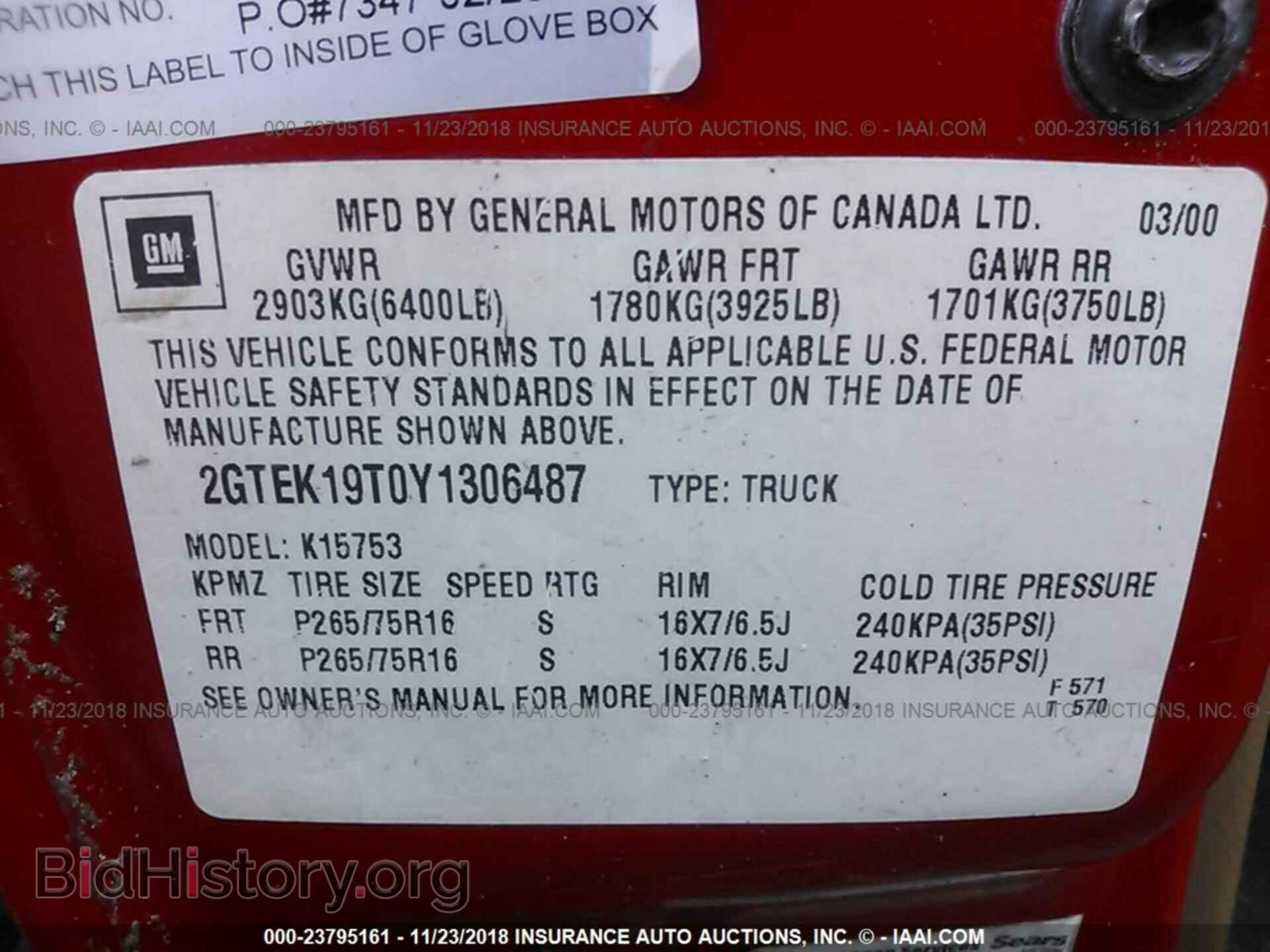 2000 GMC NEW SIERRA - VIN: 2GTEK19T0Y1306487 - Фото 9