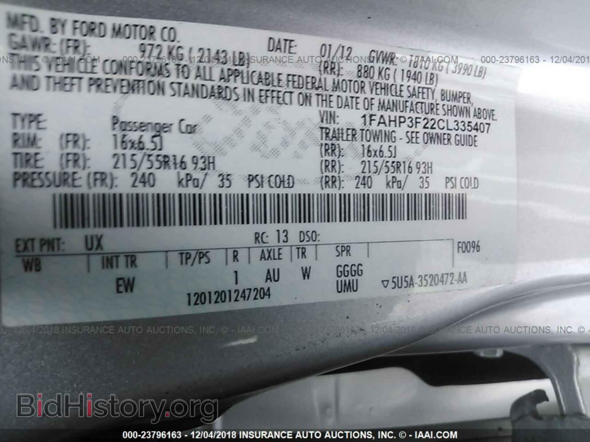 2012 FORD FOCUS - VIN: 1FAHP3F22CL335407 - Photo 9