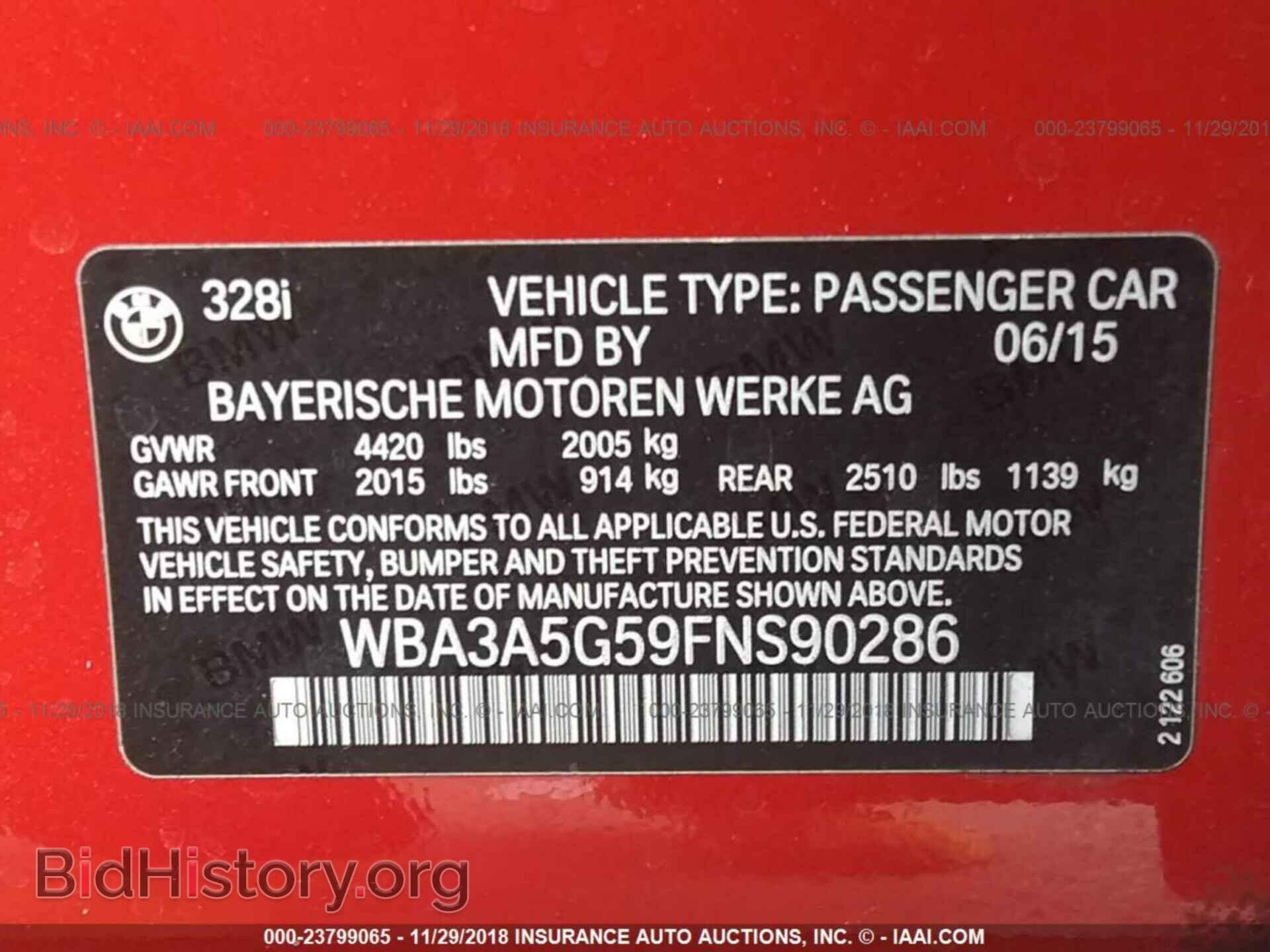 2015 BMW 328 - VIN: WBA3A5G59FNS90286 - Фото 9