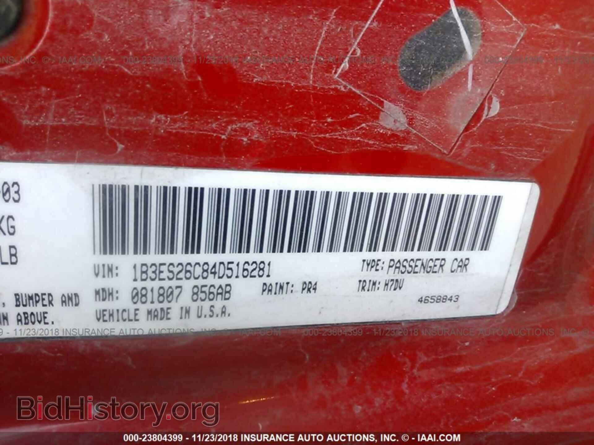 2004 DODGE NEON - VIN: 1B3ES26C84D516281 - Фото 9