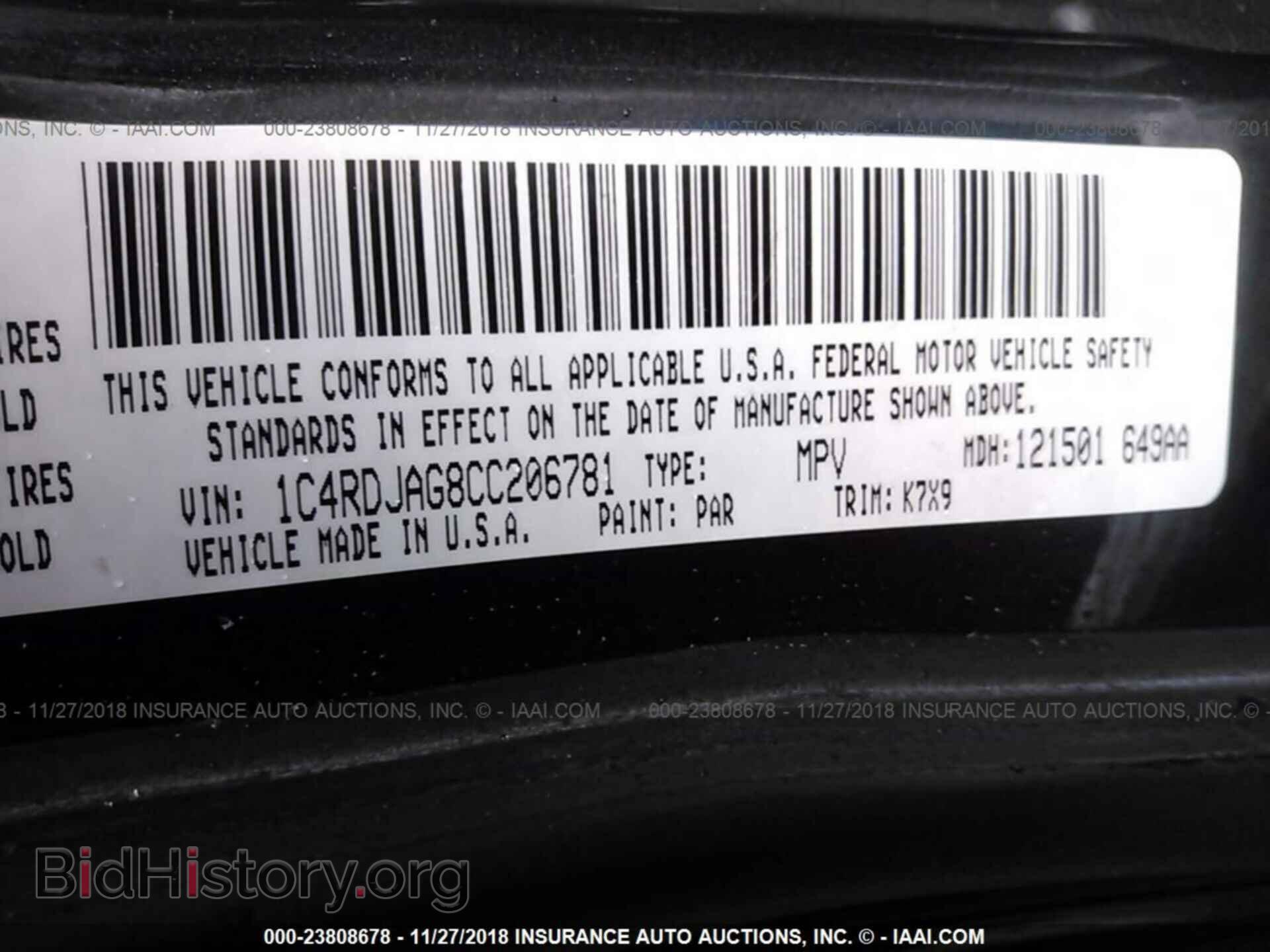 2012 Dodge Durango - VIN: 1C4RDJAG8CC206781 - Photo 9