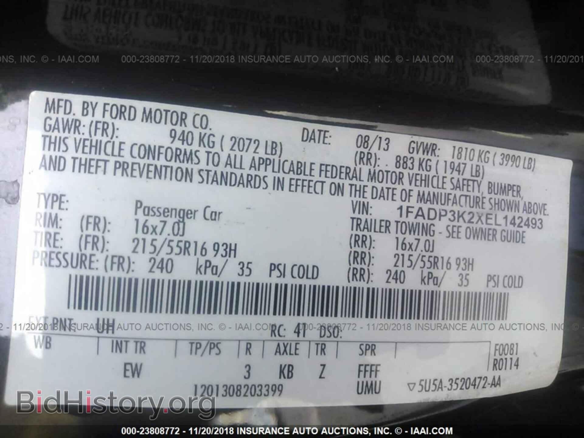 2014 FORD FOCUS - VIN: 1FADP3K2XEL142493 - Фото 9