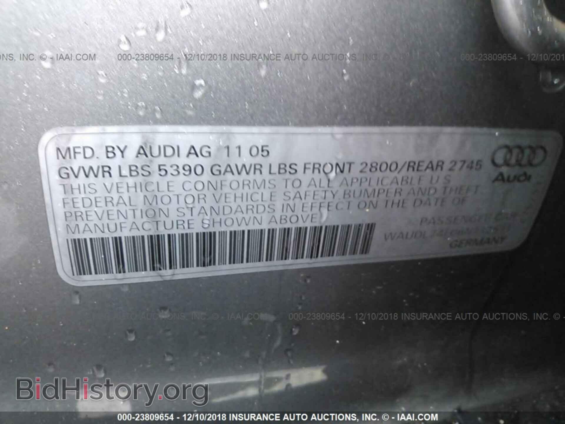2006 AUDI A6 - VIN: WAUDL74F06N112631 - Фото 9
