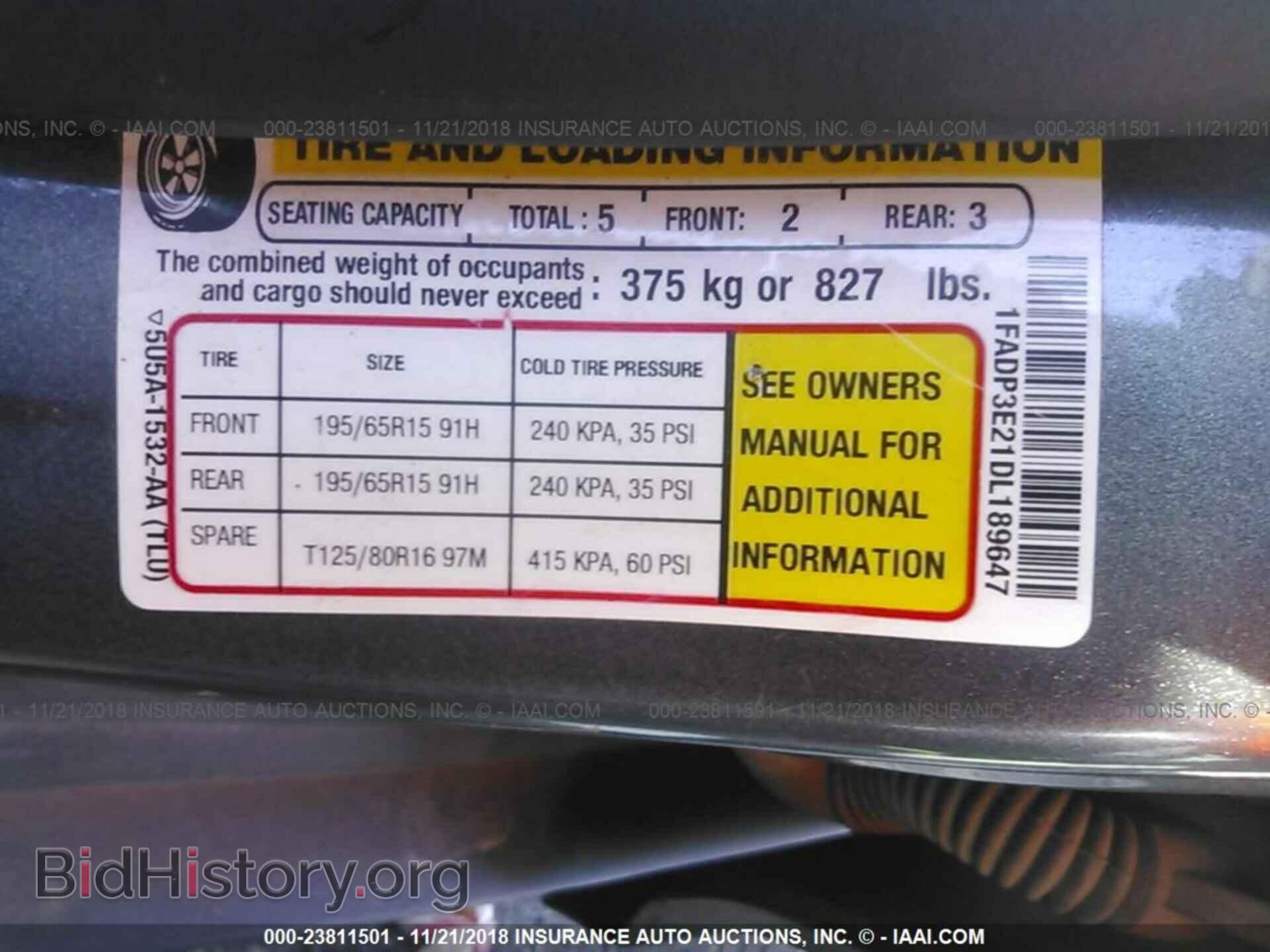 2013 FORD FOCUS - VIN: 1FADP3E21DL189647 - Фото 9