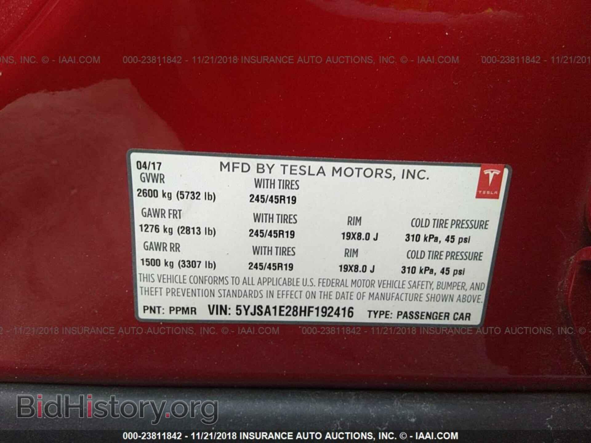 2017 TESLA MODEL S - VIN: 5YJSA1E28HF192416 - Photo 9