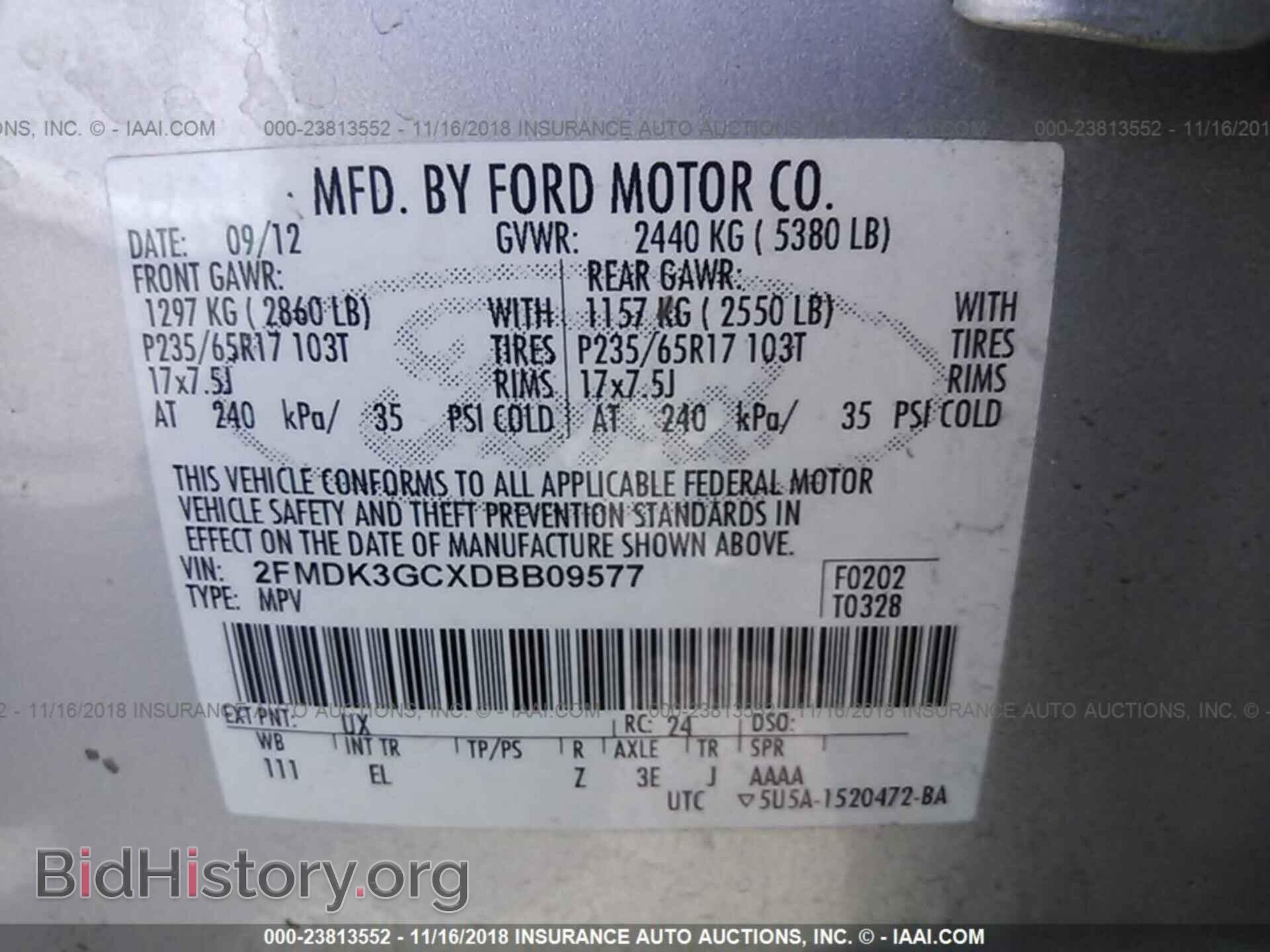 2013 Ford Edge - VIN: 2FMDK3GCXDBB09577 - Photo 9