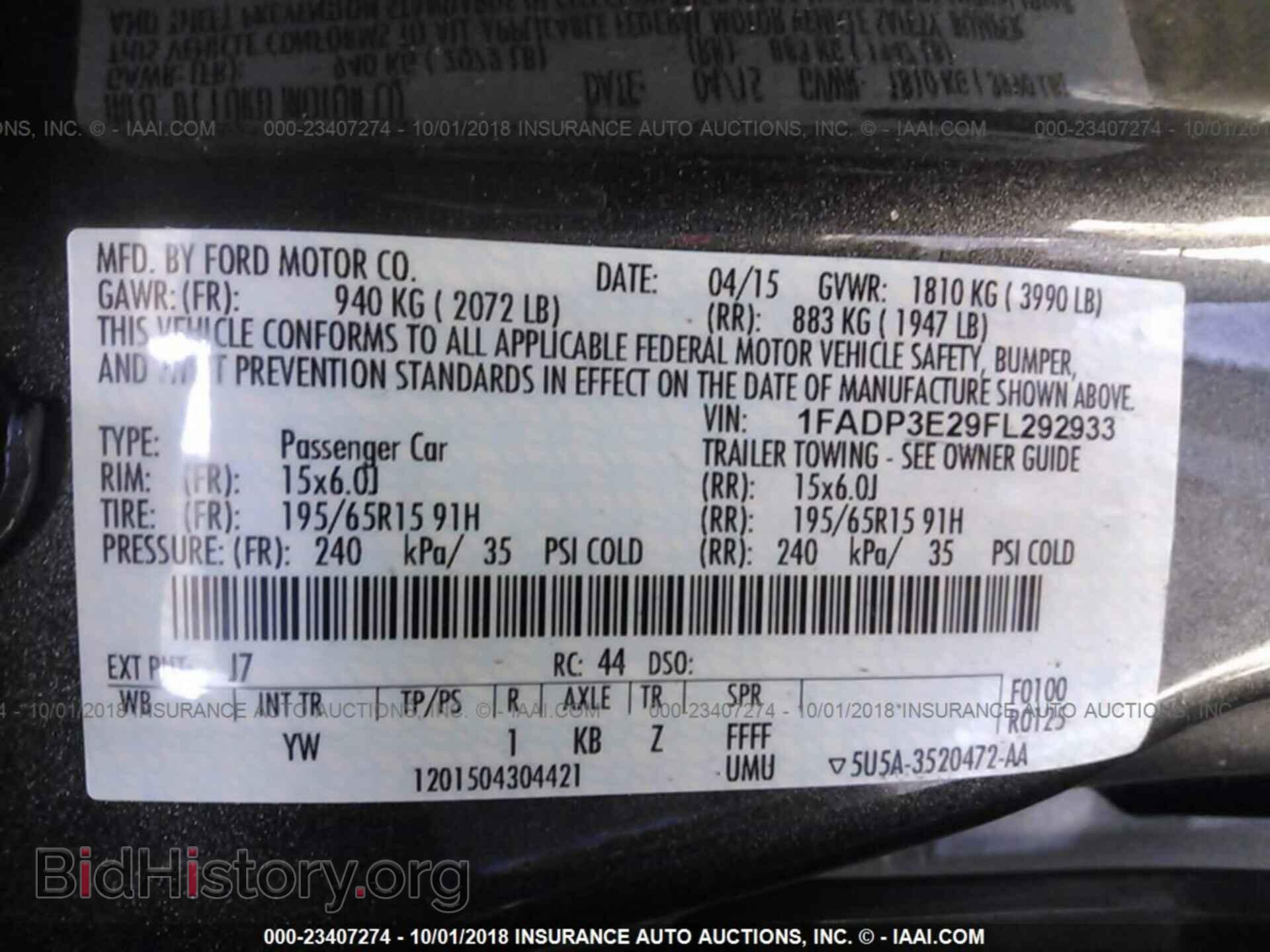 2015 FORD FOCUS - VIN: 1FADP3E29FL292933 - Photo 9