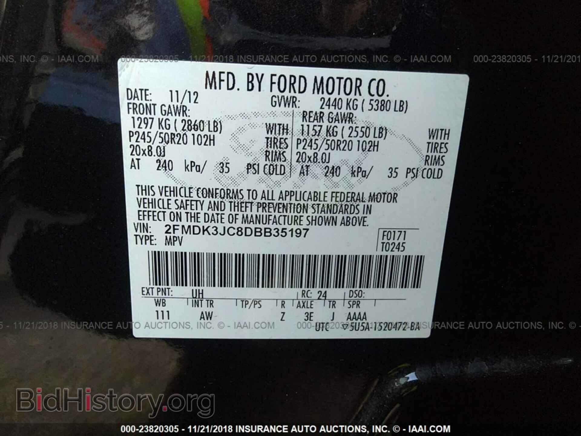 2013 FORD EDGE - VIN: 2FMDK3JC8DBB35197 - Photo 9