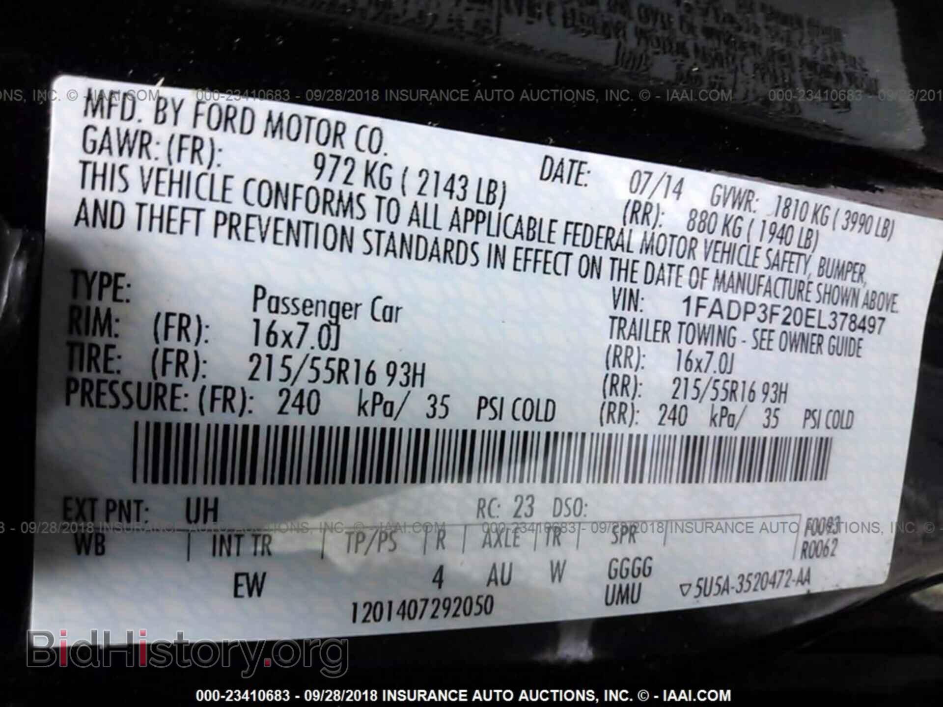 2014 FORD FOCUS - VIN: 1FADP3F20EL378497 - Photo 9