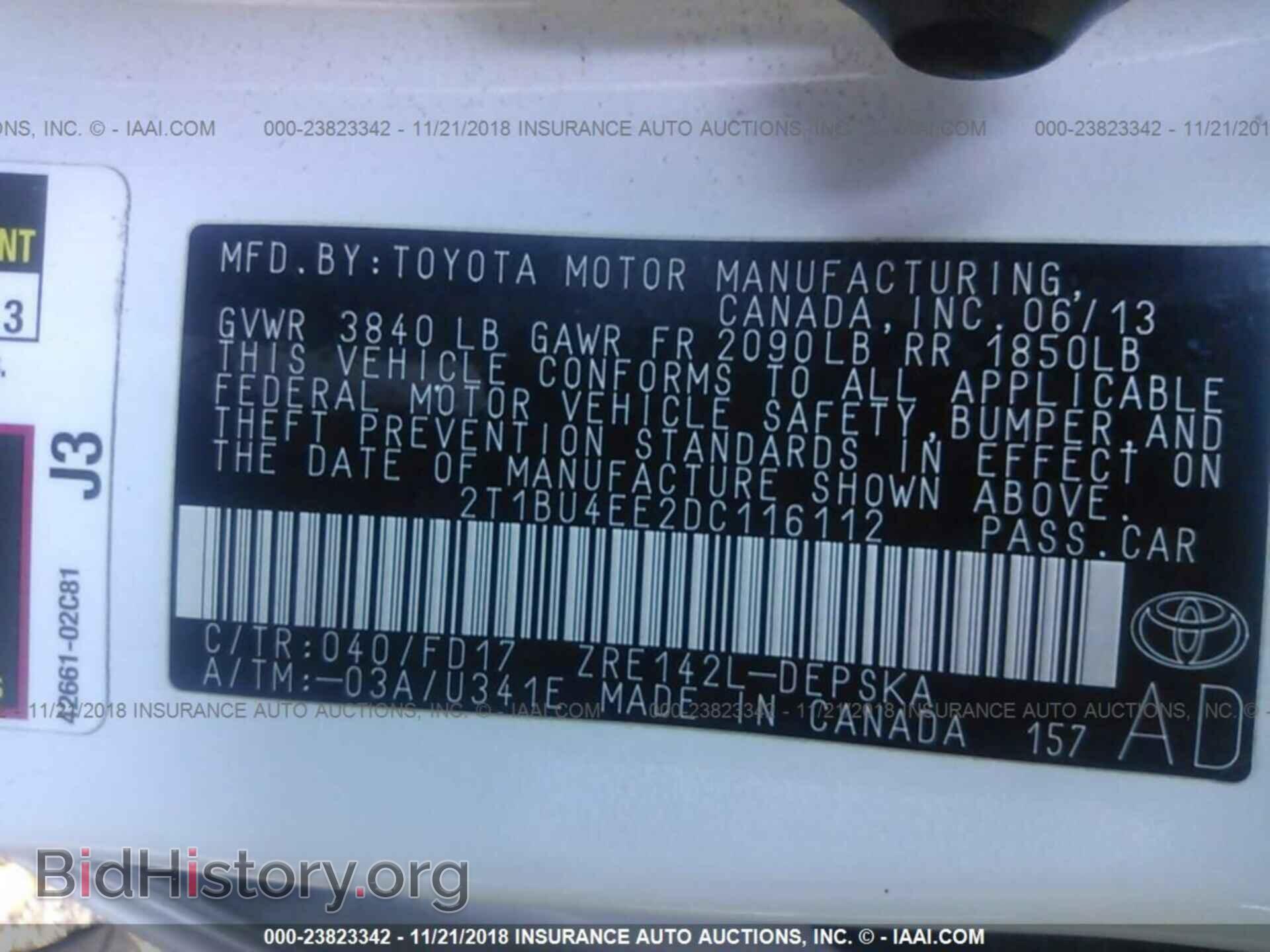 2013 TOYOTA COROLLA - VIN: 2T1BU4EE2DC116112 - Фото 9