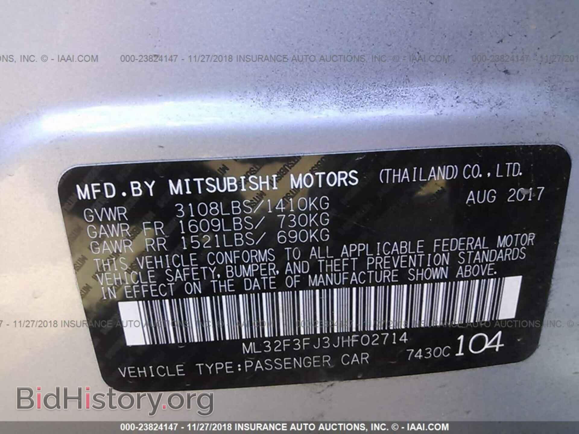 2018 MITSUBISHI MIRAGE - VIN: ML32F3FJ3JHF02714 - Фото 9