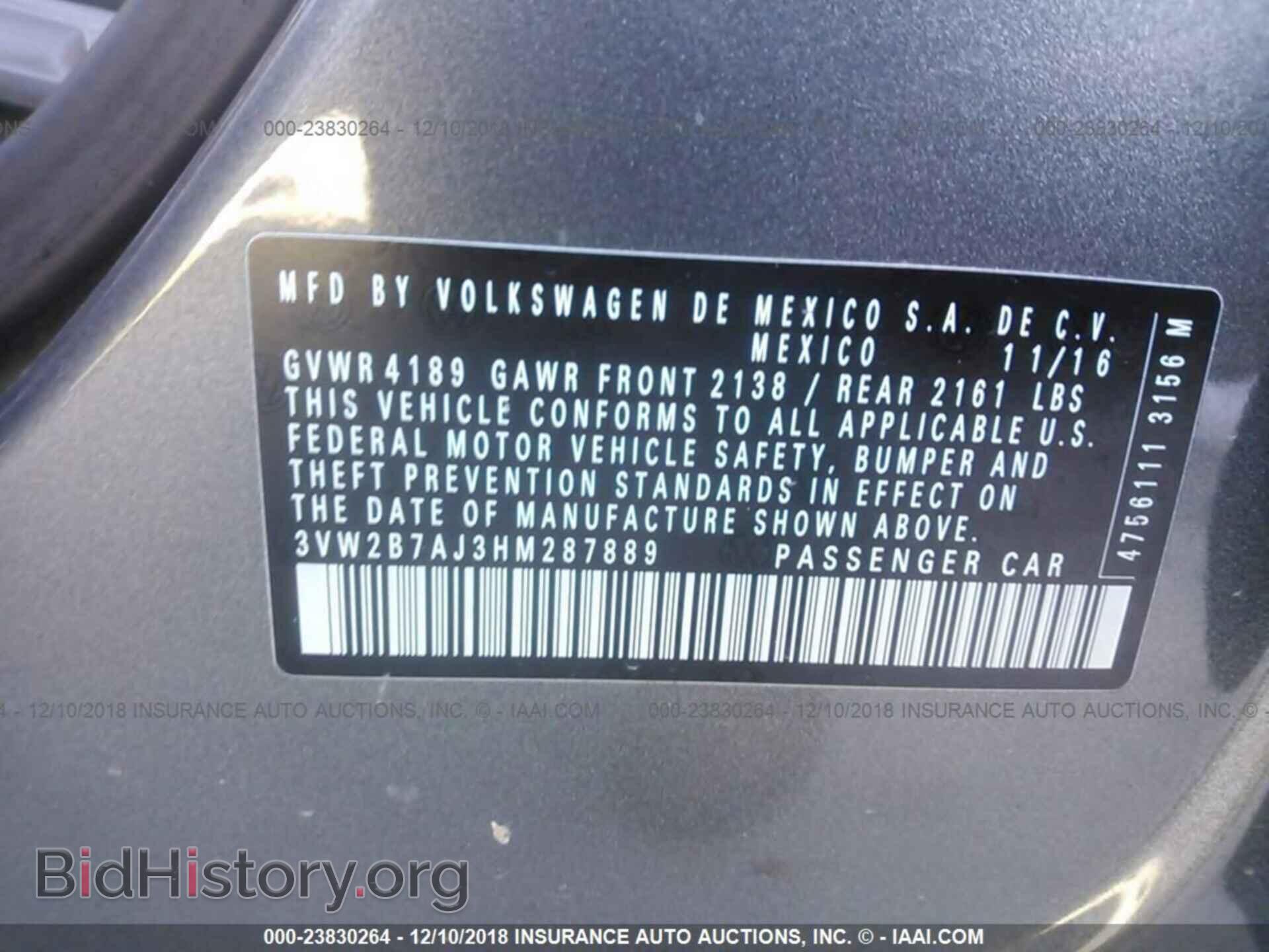 2017 VOLKSWAGEN JETTA - VIN: 3VW2B7AJ3HM287889 - Фото 9