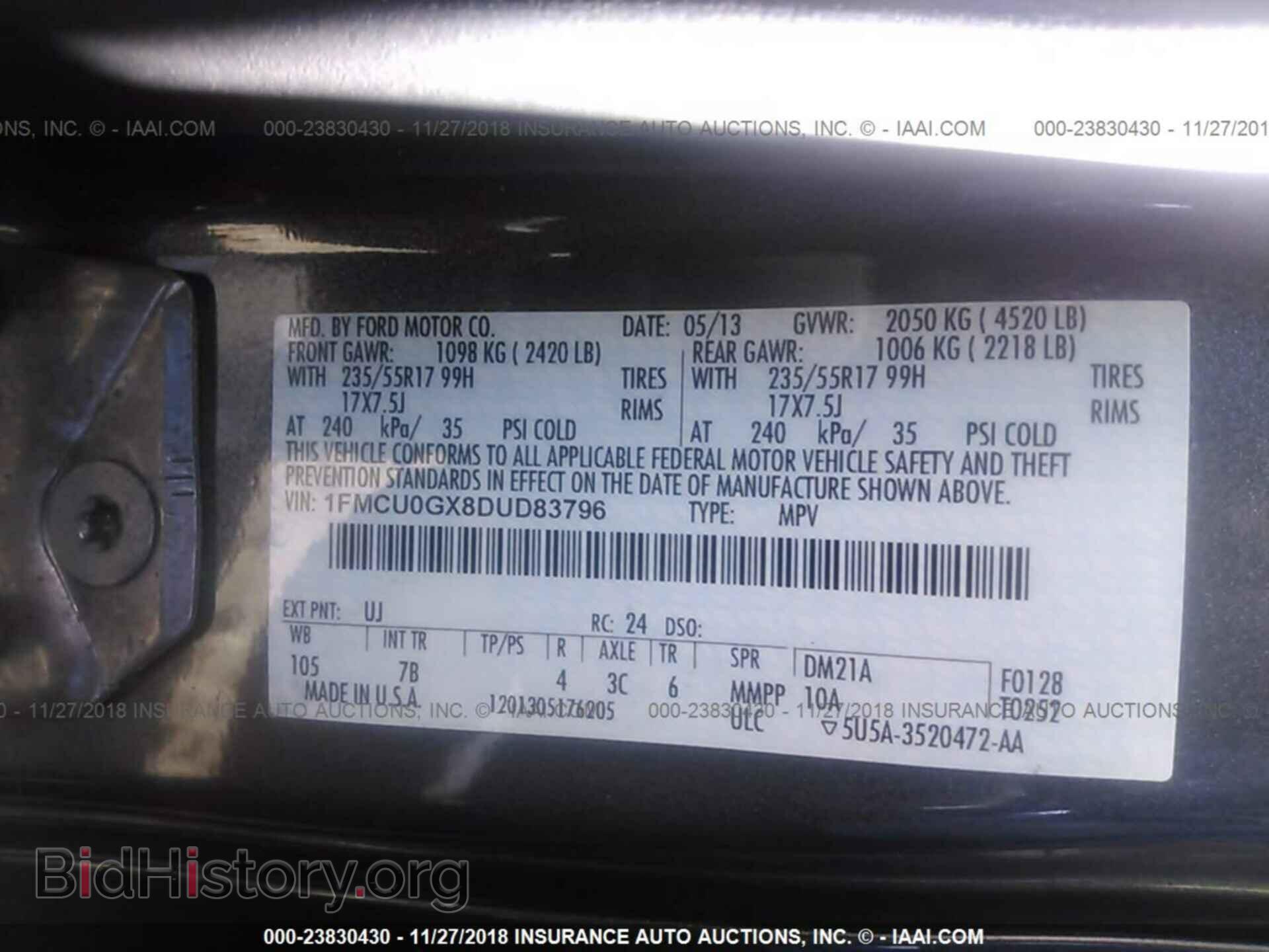 2013 Ford Escape - VIN: 1FMCU0GX8DUD83796 - Фото 9