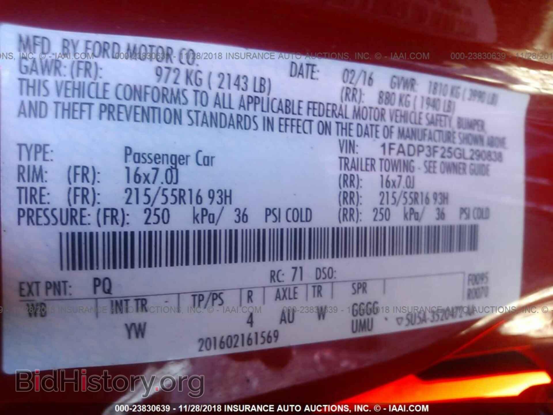 2016 FORD FOCUS - VIN: 1FADP3F25GL290838 - Фото 9