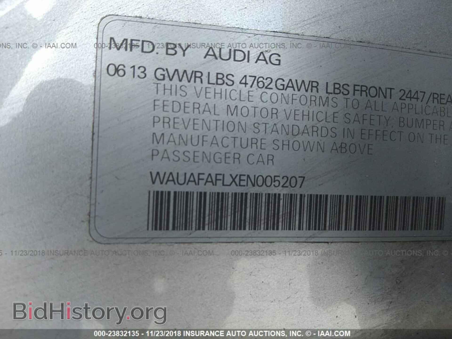 2014 AUDI A4 - VIN: WAUAFAFLXEN005207 - Фото 9