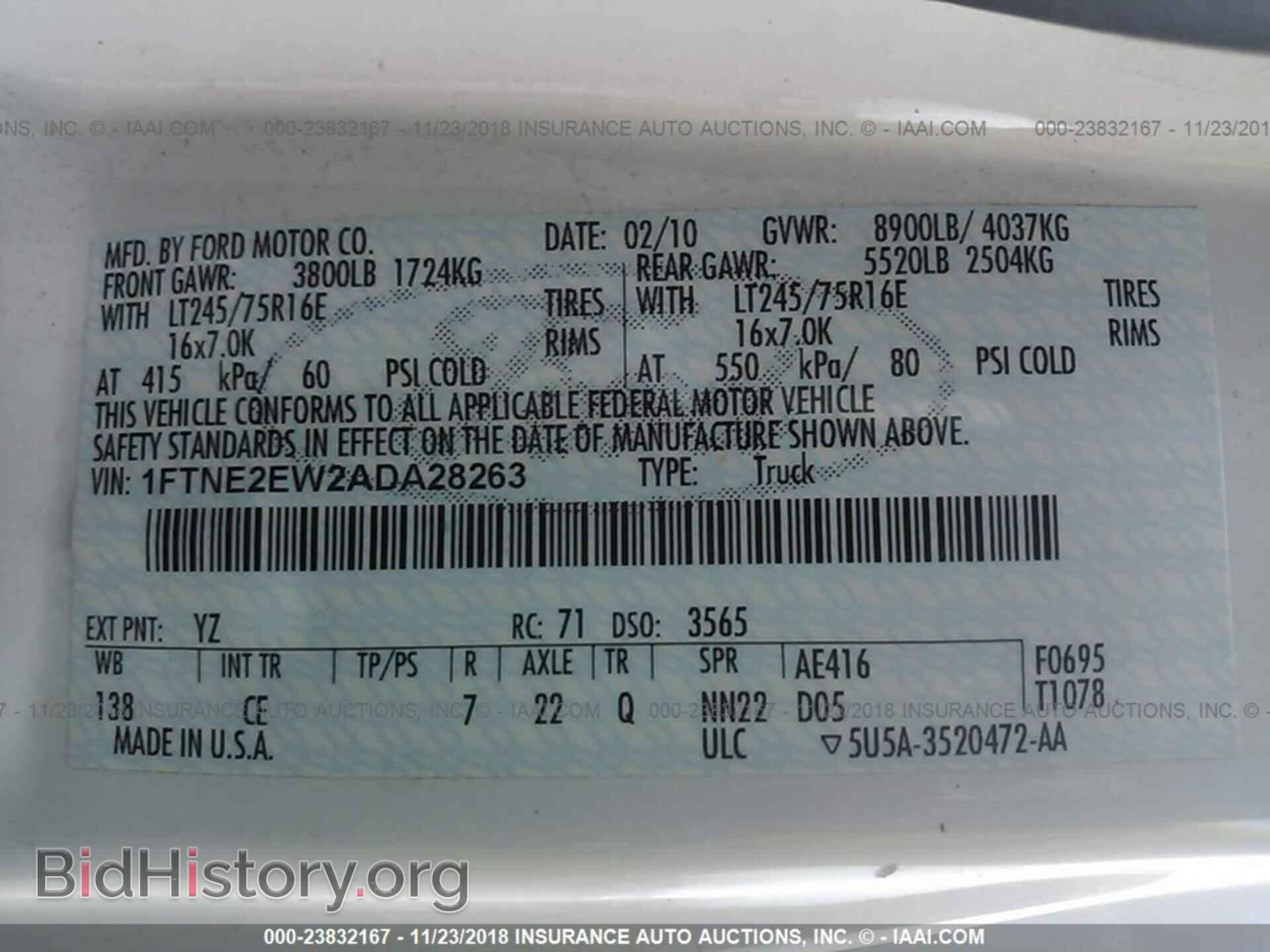 2010 FORD ECONOLINE - VIN: 1FTNE2EW2ADA28263 - Photo 9