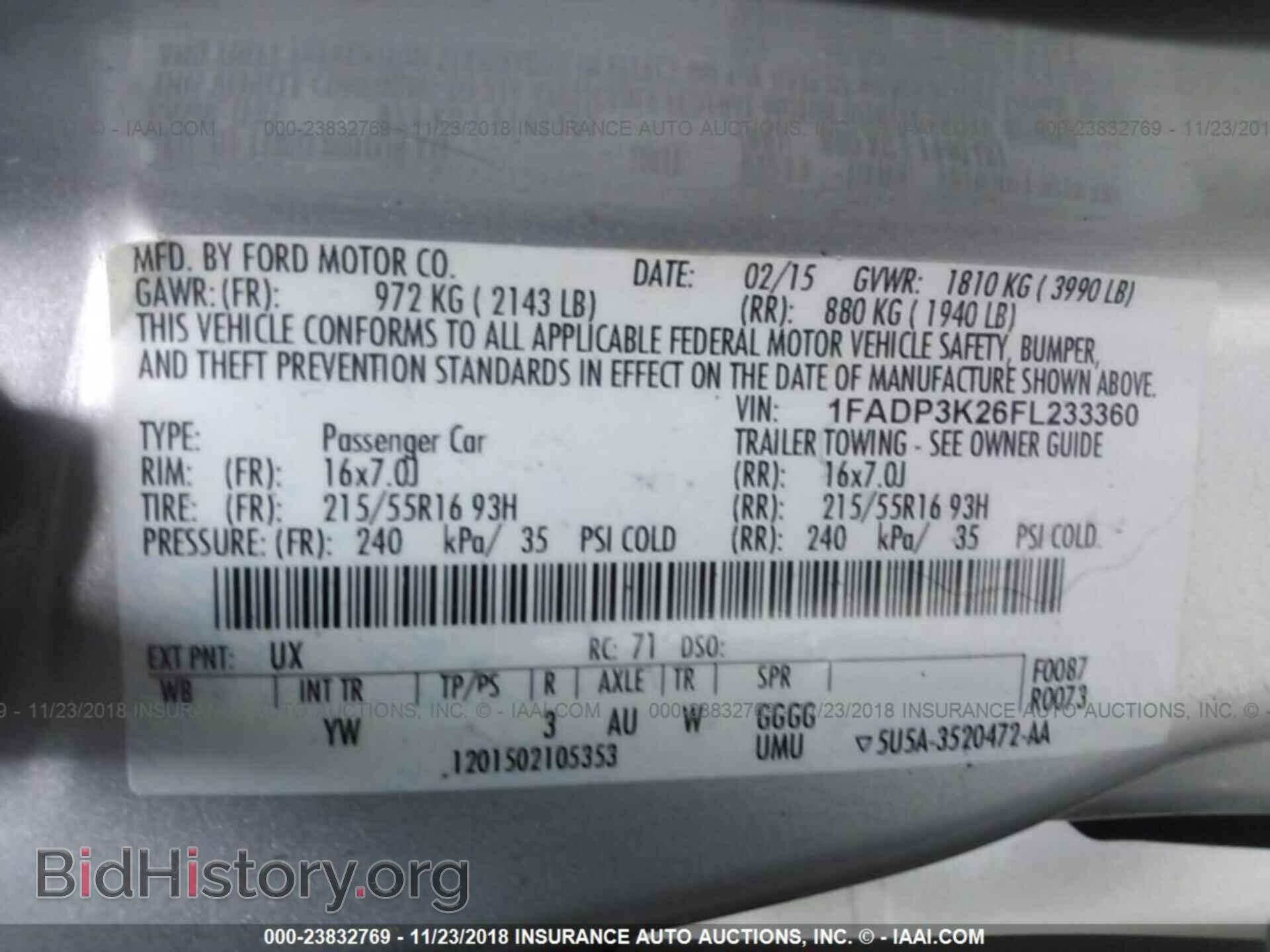 2015 FORD FOCUS - VIN: 1FADP3K26FL233360 - Photo 9