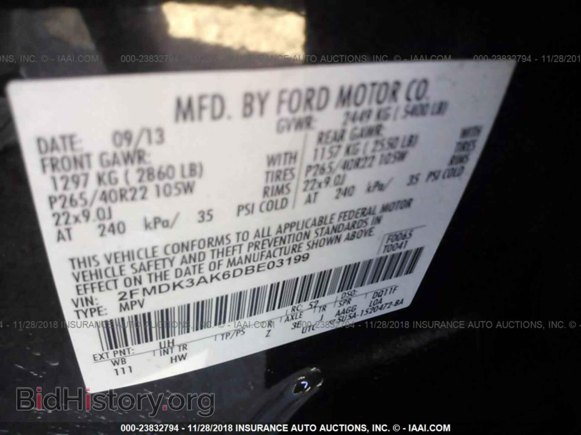 2013 FORD EDGE - VIN: 2FMDK3AK6DBE03199 - Photo 9