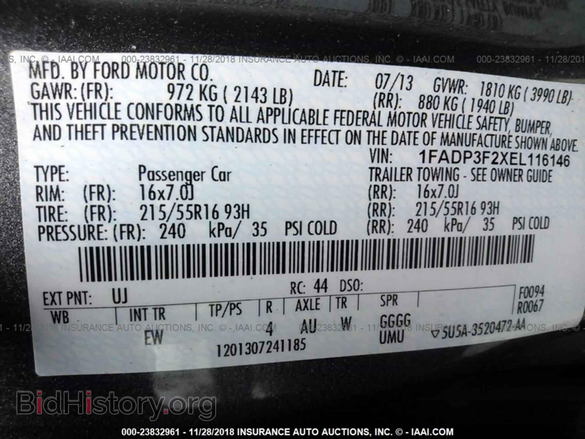 2014 FORD FOCUS - VIN: 1FADP3F2XEL116146 - Фото 9