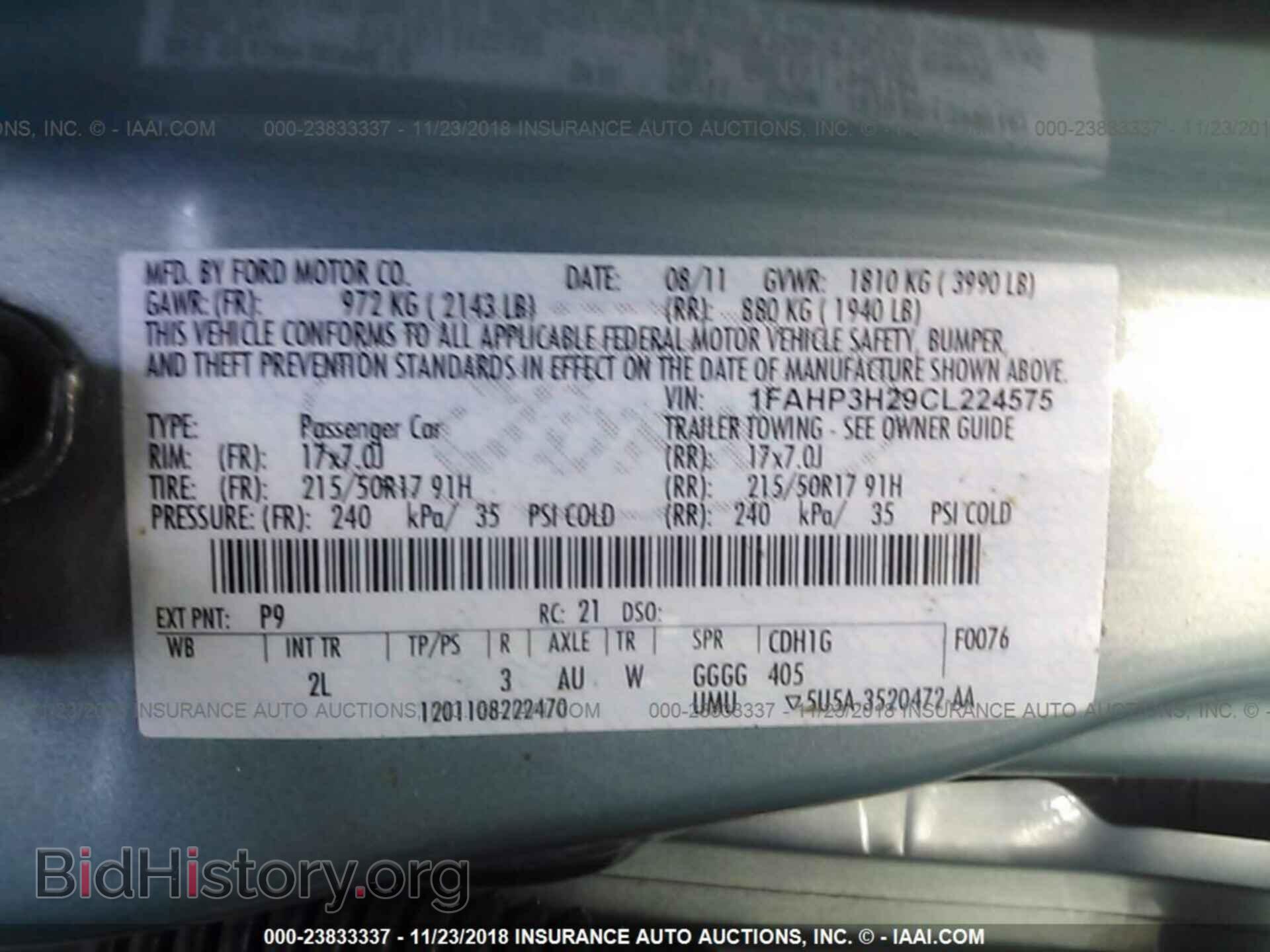 2012 FORD FOCUS - VIN: 1FAHP3H29CL224575 - Photo 9