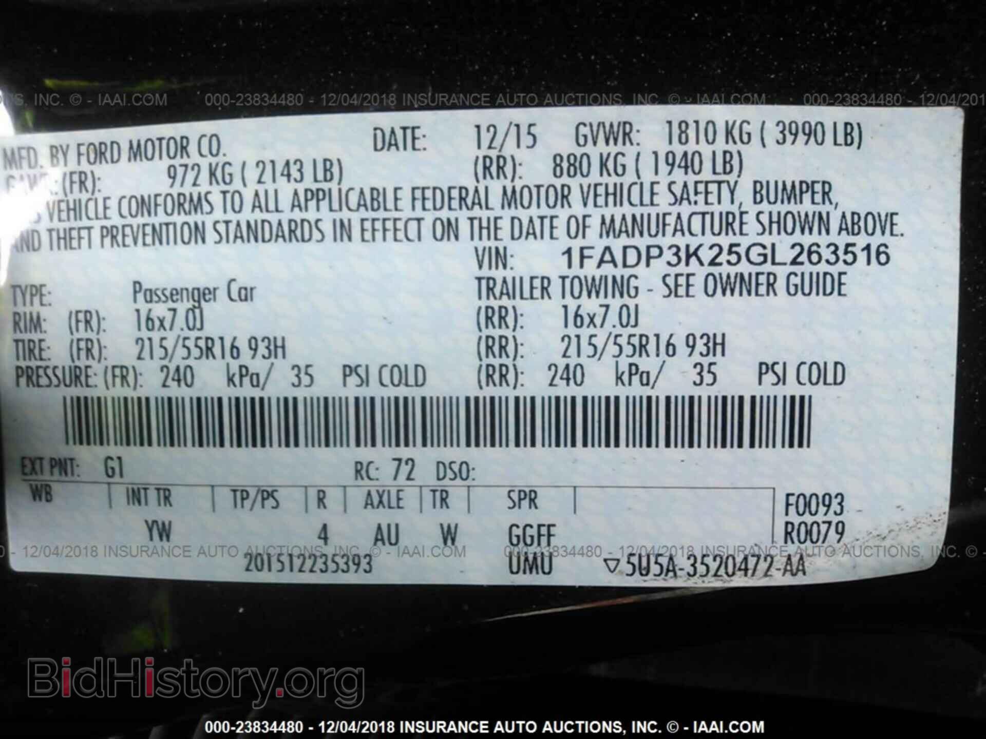 2016 FORD FOCUS - VIN: 1FADP3K25GL263516 - Photo 9