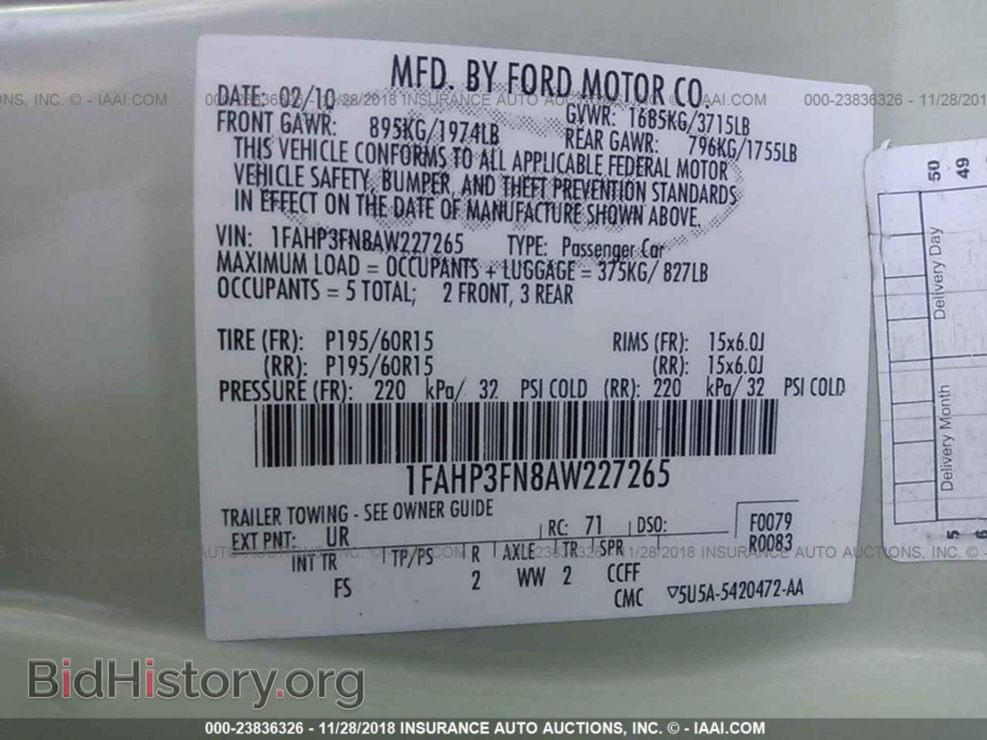 2010 FORD FOCUS - VIN: 1FAHP3FN8AW227265 - Фото 9
