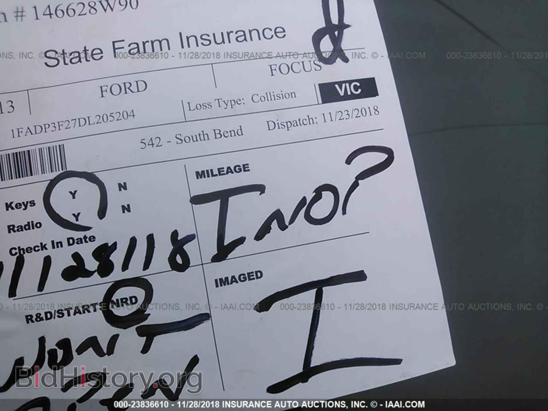 2013 FORD FOCUS - VIN: 1FADP3F27DL205204 - Фото 7