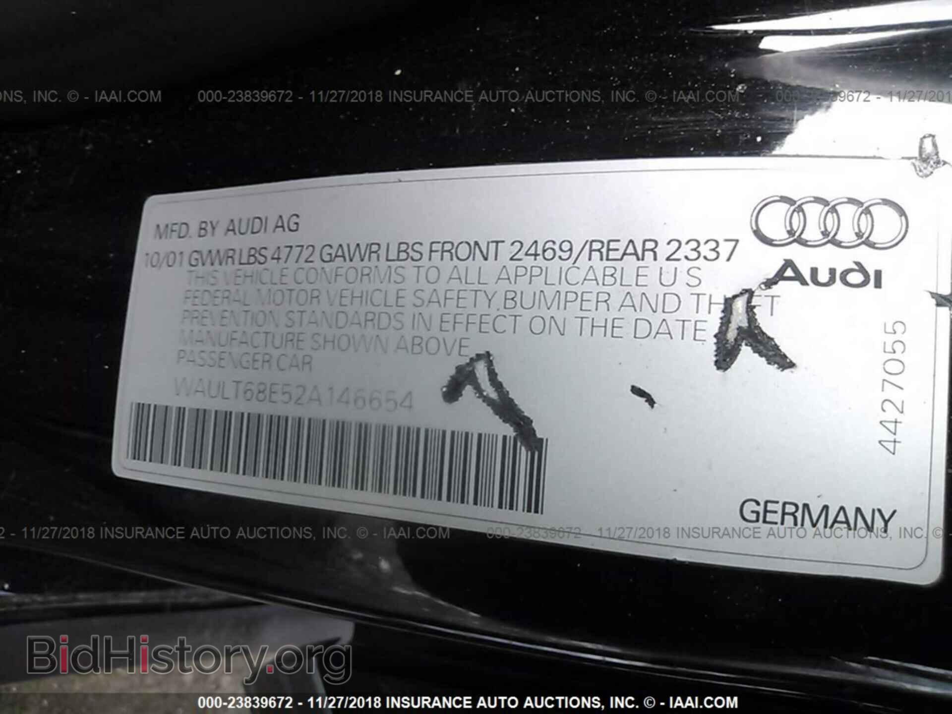 2002 AUDI A4 - VIN: WAULT68E52A146654 - Photo 9